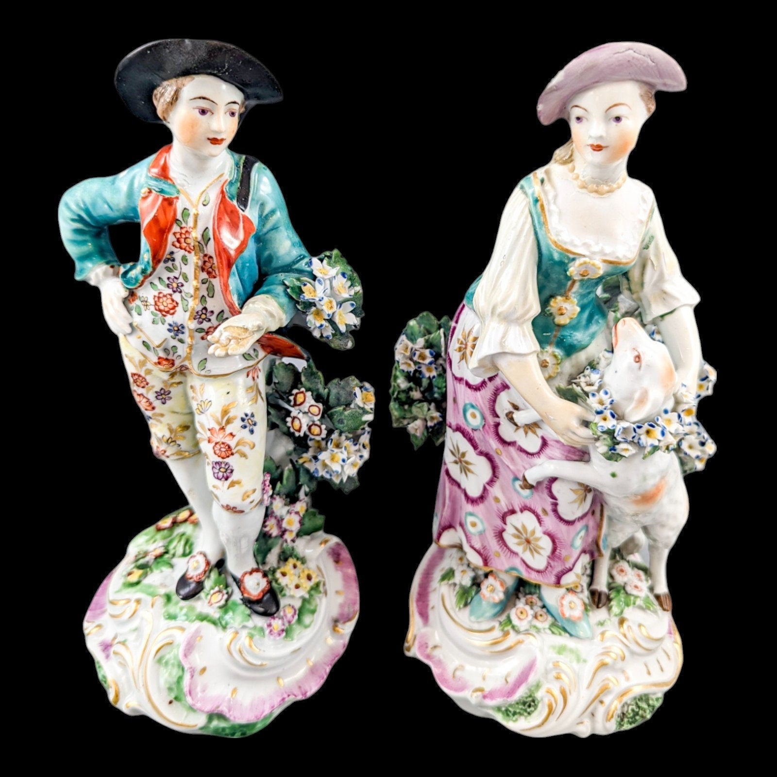 Early Derby, Patch Period,  Garland Shepherds, c. 1765