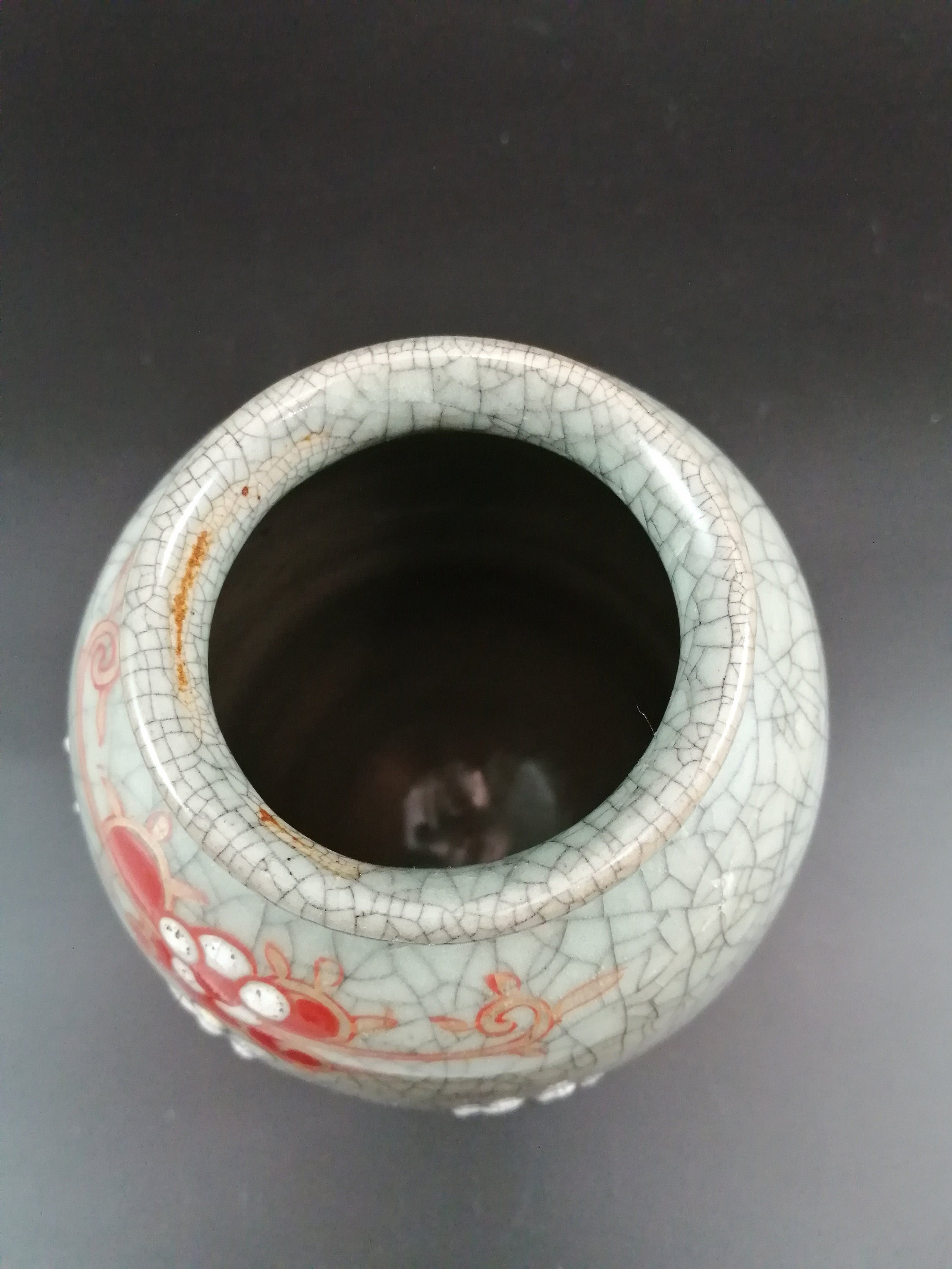 Crackle Glaze Enameled Chinese Vase, circa 1900.