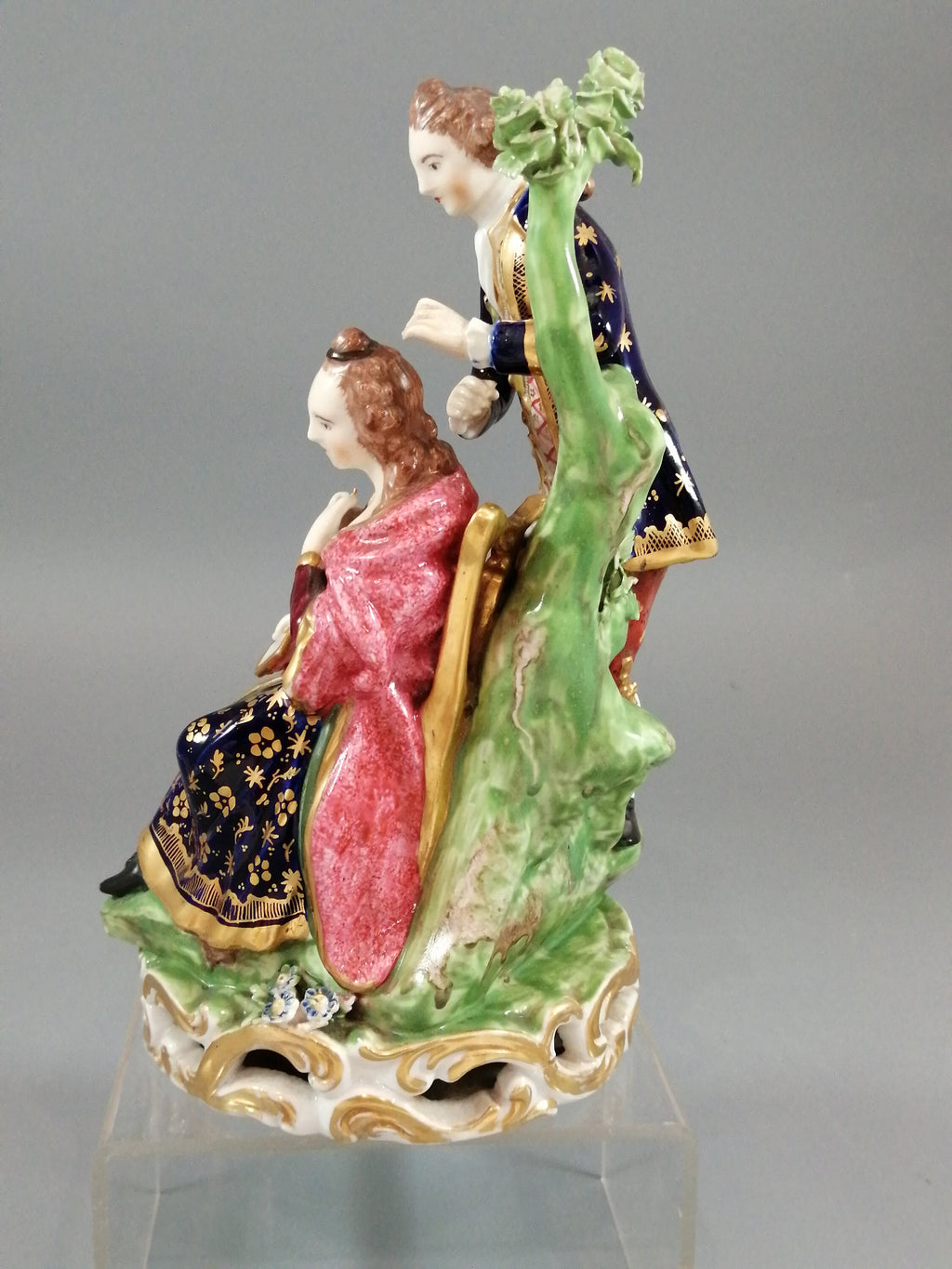 Antique Derby figurine court hairdresser, early 19th century, rare.