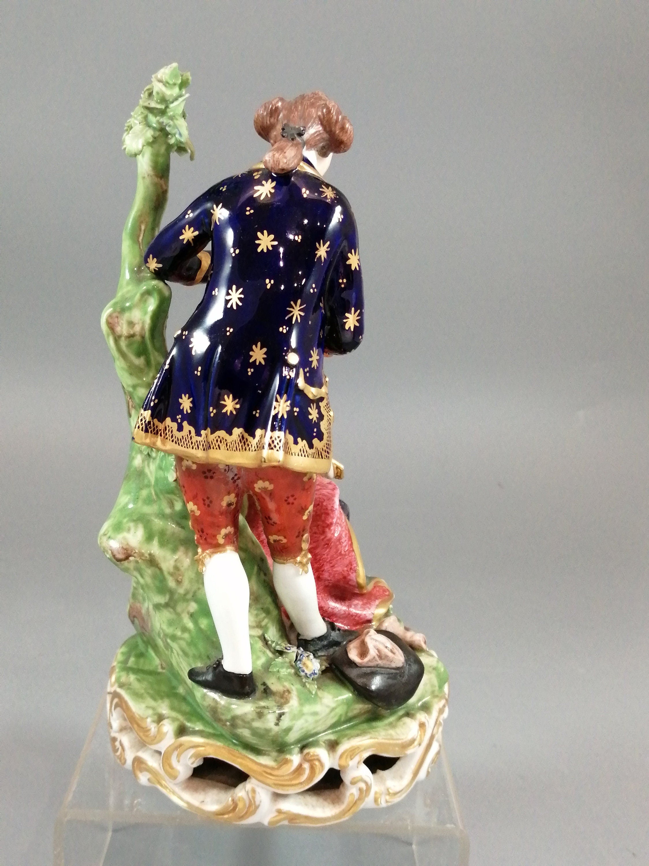 Antique Derby figurine court hairdresser, early 19th century, rare.