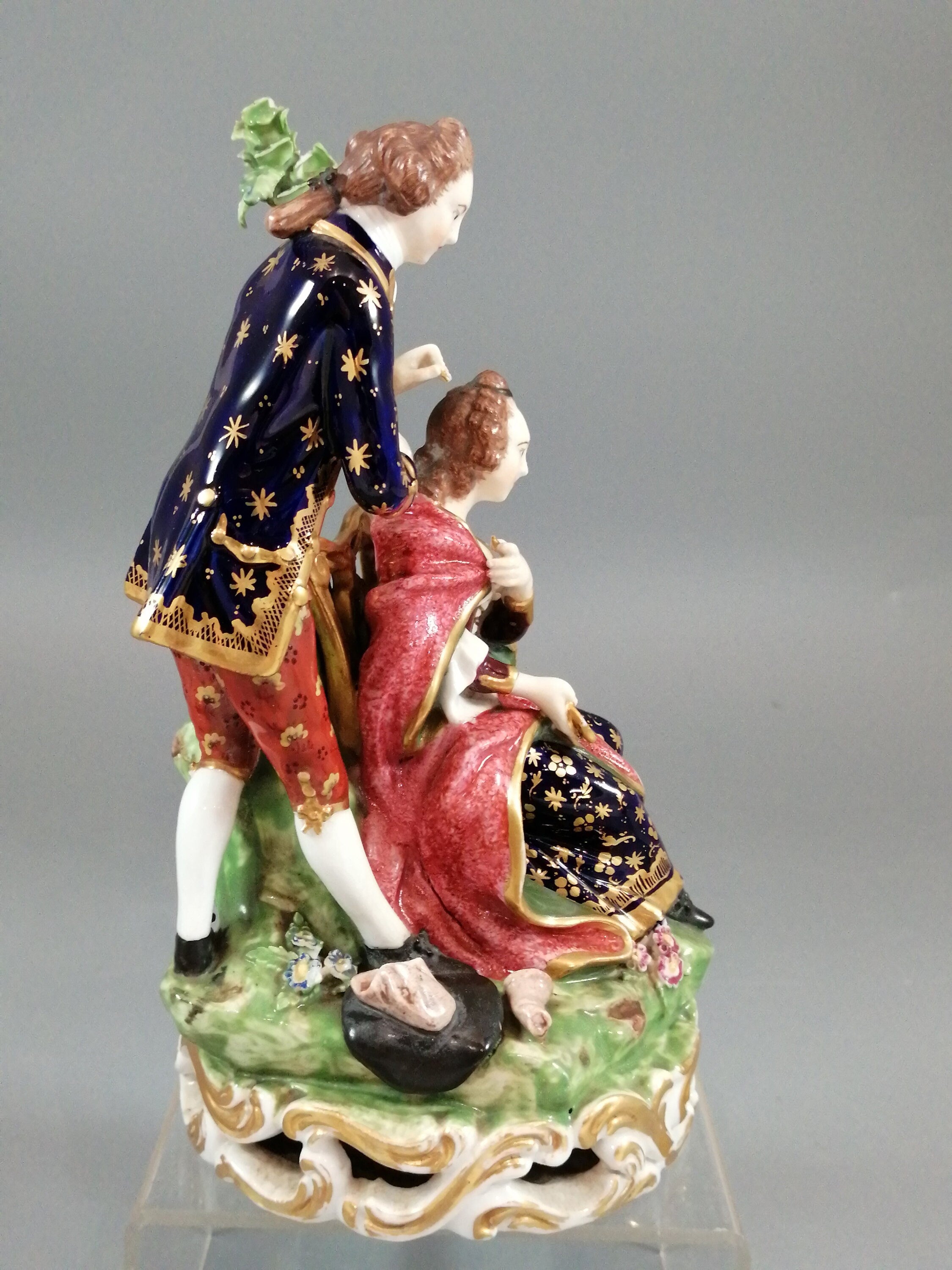 Antique Derby figurine court hairdresser, early 19th century, rare.