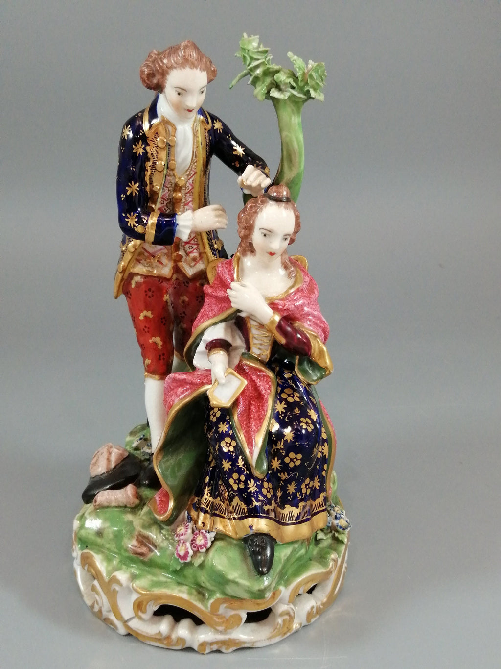 Antique Derby figurine court hairdresser, early 19th century, rare.