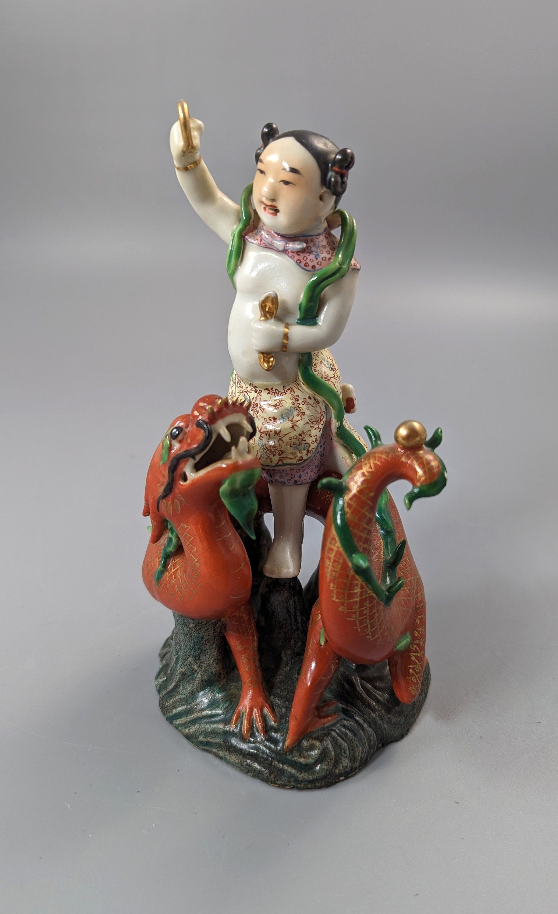 Chinese famille-rose figure of Nezha, c.19 th