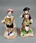 Antique Minton figurines of Gardeners with Flowers, c.1830.Very rare