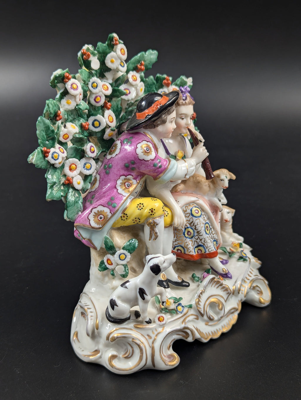 Antique Samson style Porcelain Figurine “Music lesson”, 19th century.