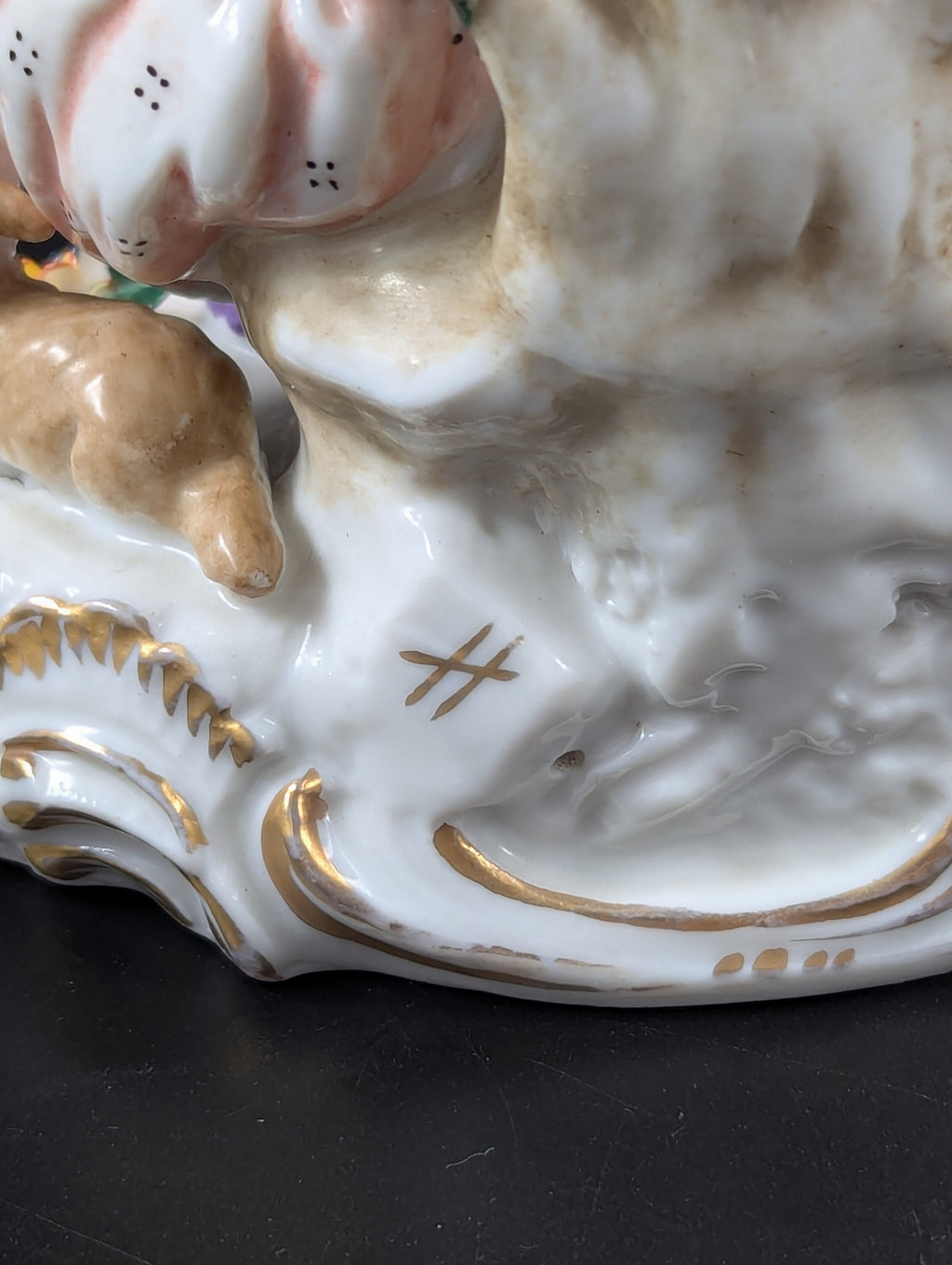 Antique Samson style Porcelain Figurine “Music lesson”, 19th century.