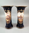 Donath & Co, Dresden, 2 cobalt vases, late 19th century