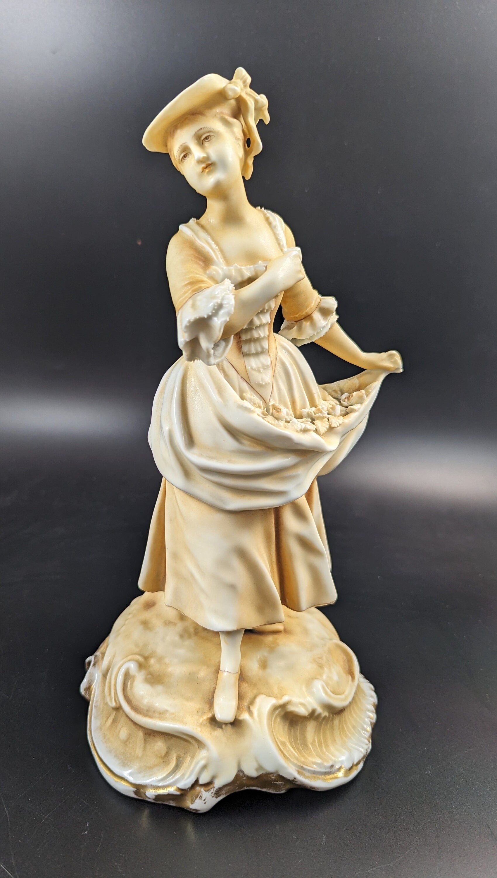 Parian (Biscuit Porcelain)  Woman Figurine by Sitzendorf, c.1887-1900.