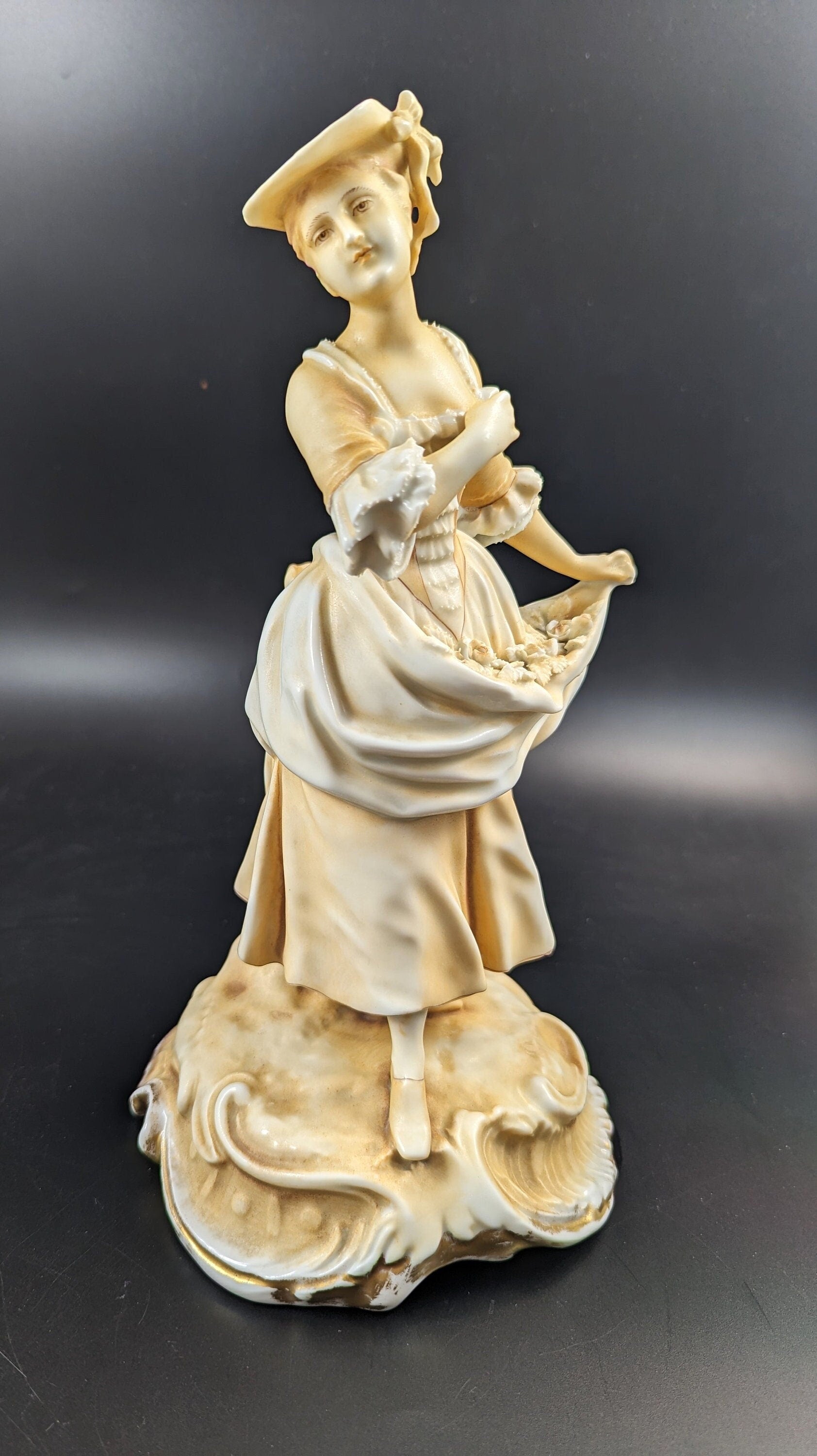 Parian (Biscuit Porcelain)  Woman Figurine by Sitzendorf, c.1887-1900.
