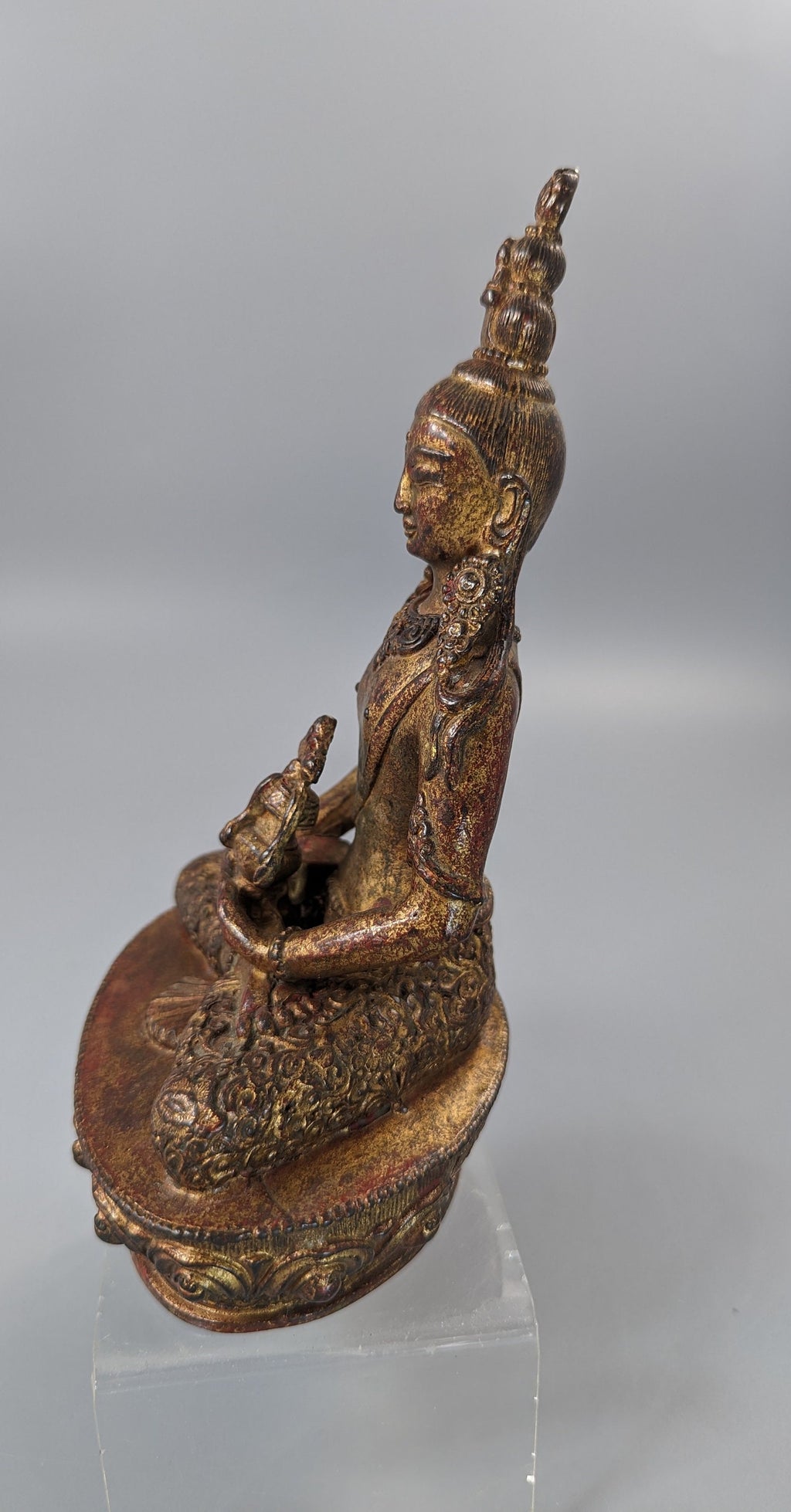 A   Gilt Bronze, Lacquered  figure of Amitayus,Tibet, 18 th.Century