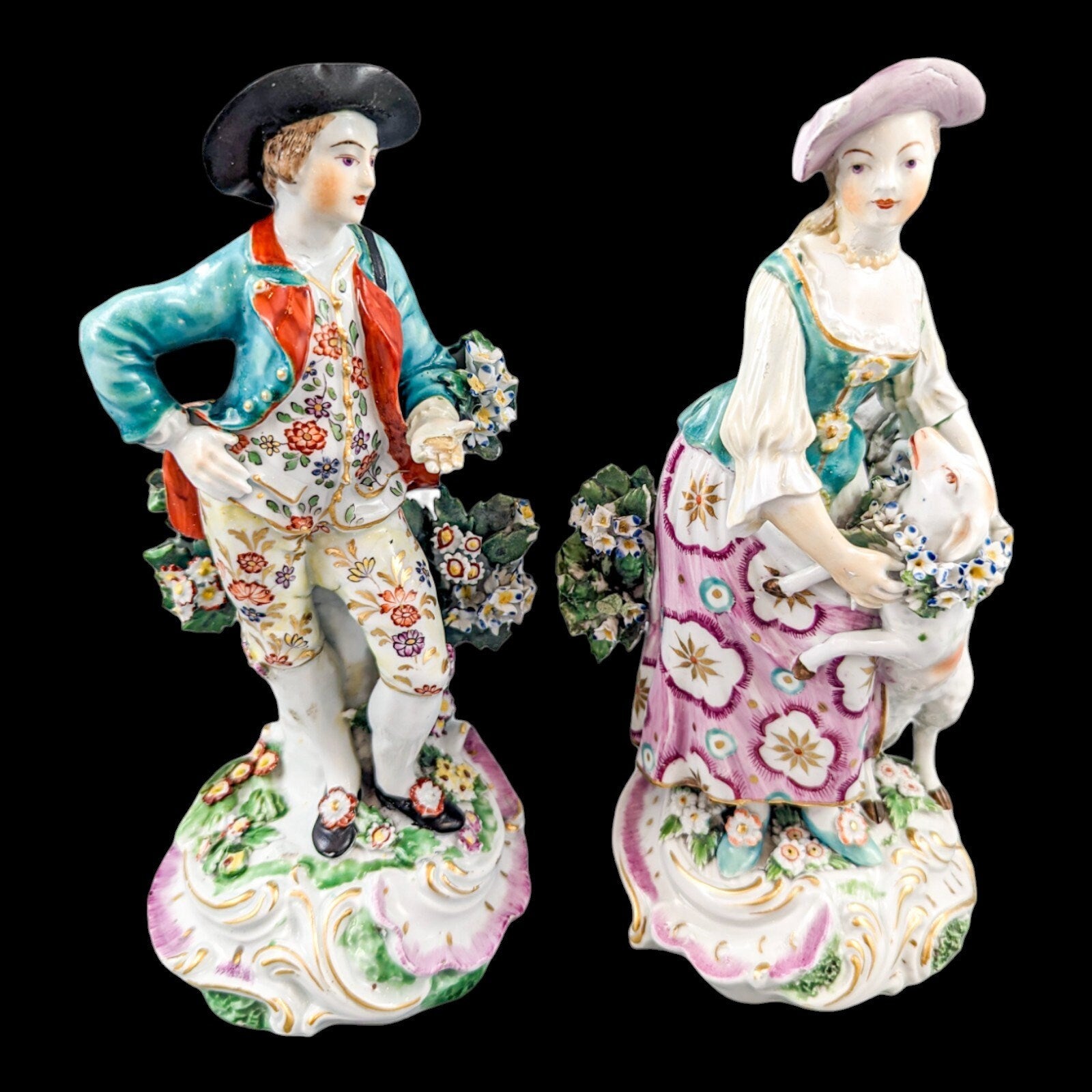 Early Derby, Patch Period,  Garland Shepherds, c. 1765