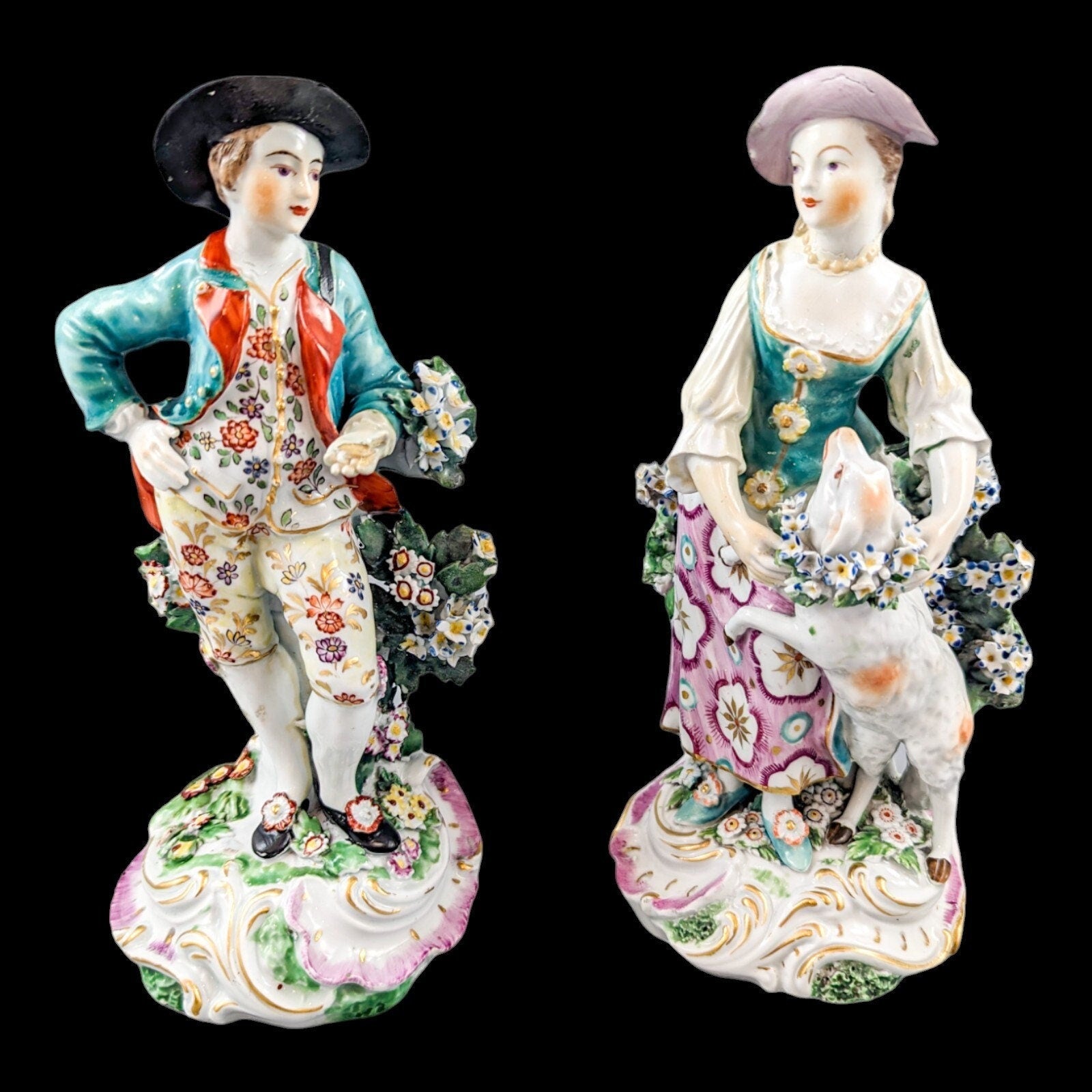 Early Derby, Patch Period,  Garland Shepherds, c. 1765