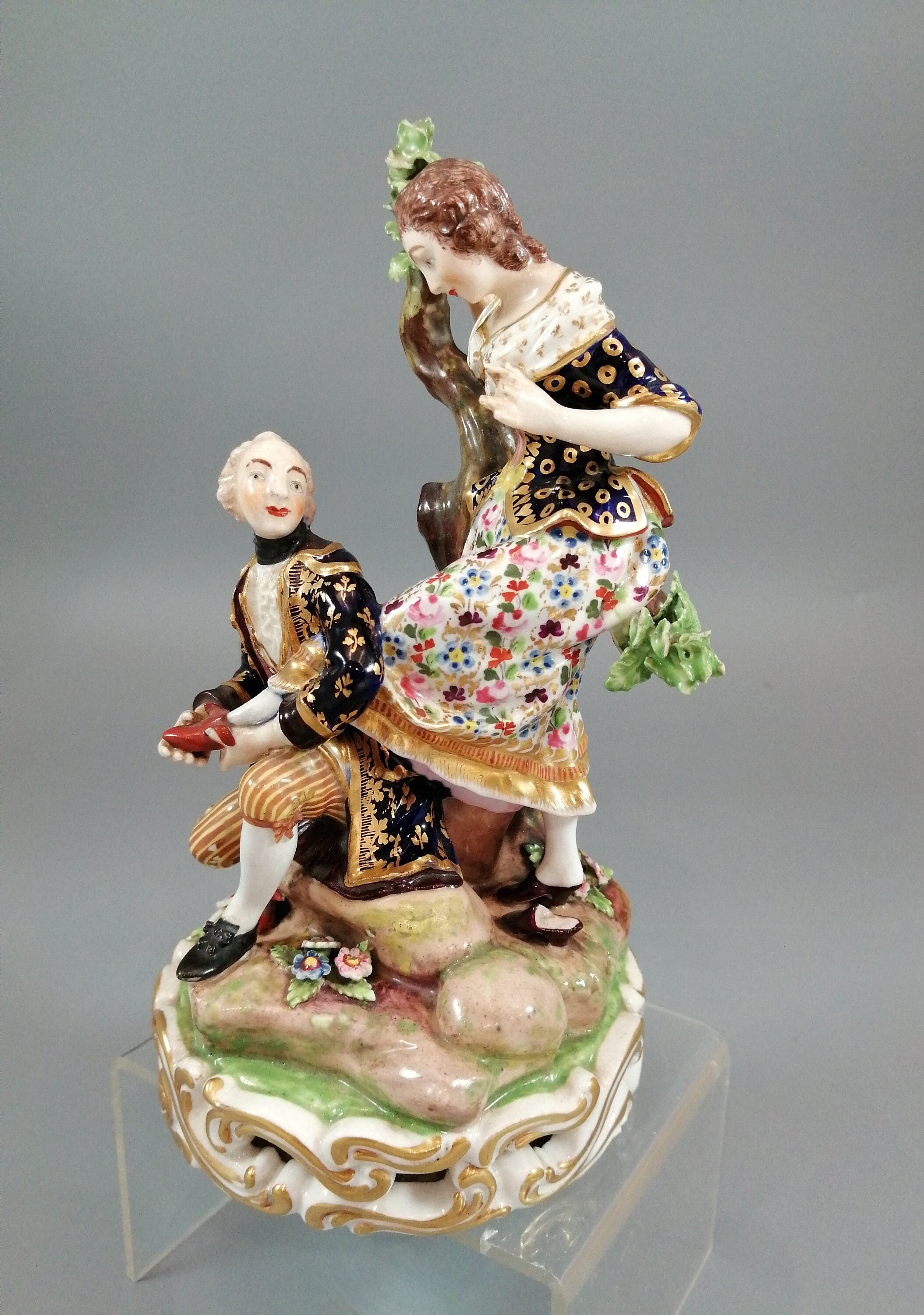 Antique Derby Figurine Shoemaker, early 19th century, rare.