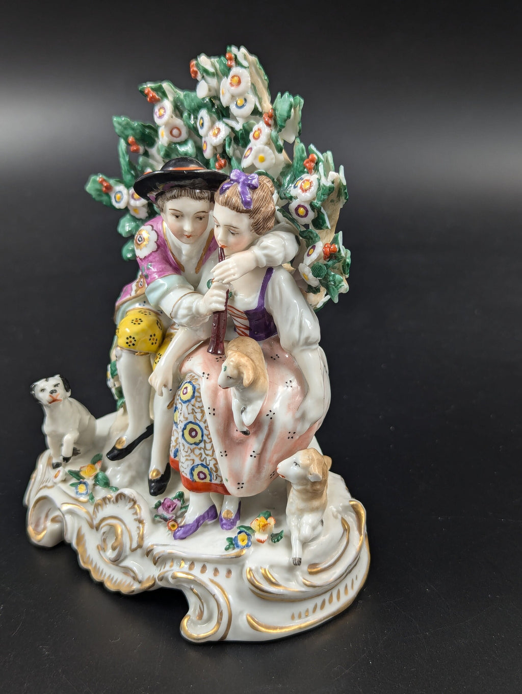 Antique Samson style Porcelain Figurine “Music lesson”, 19th century.
