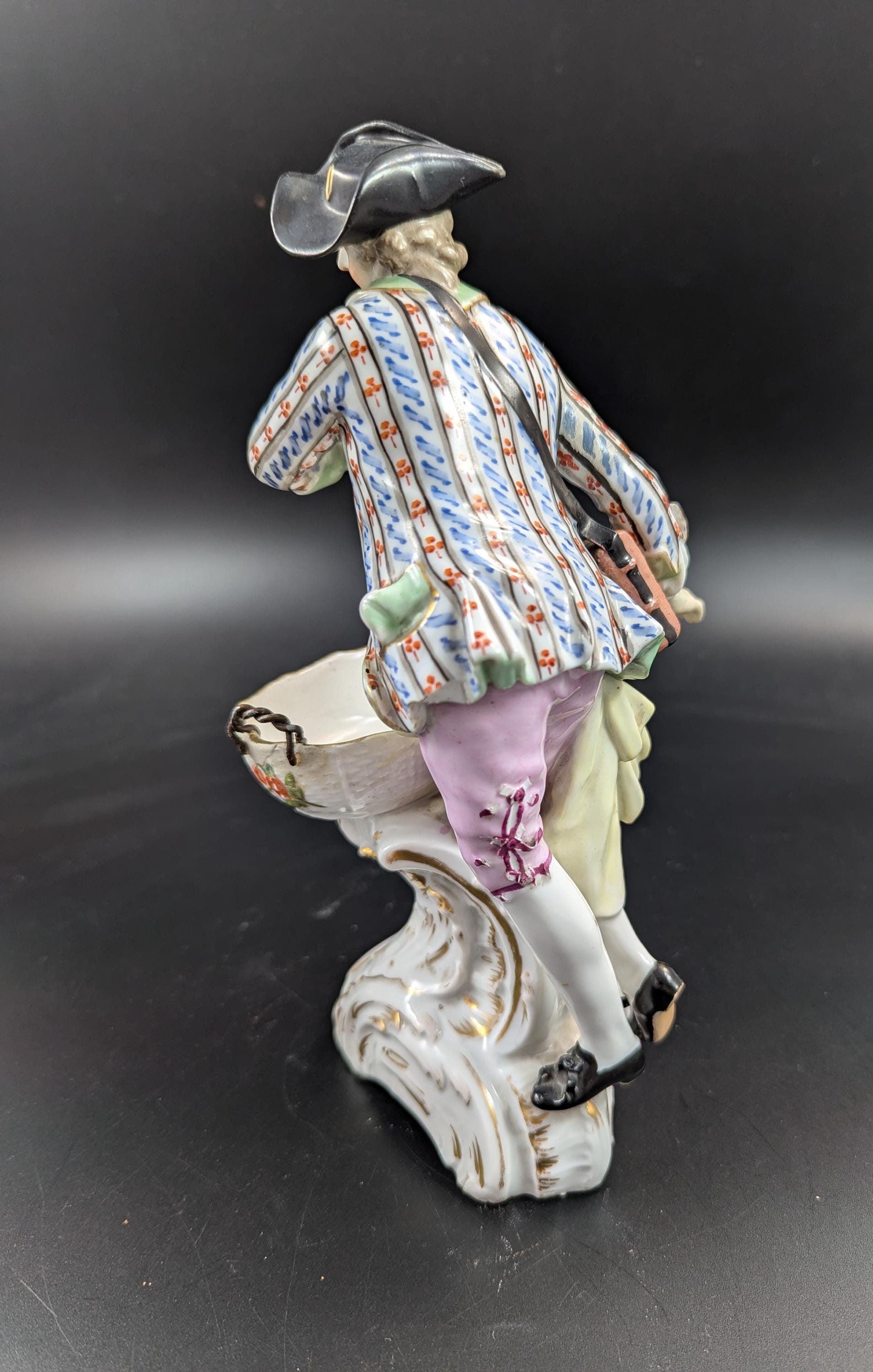 KPM Porcelain Figurine: Rococo Man with Sweetmeat Basket, c. 1790