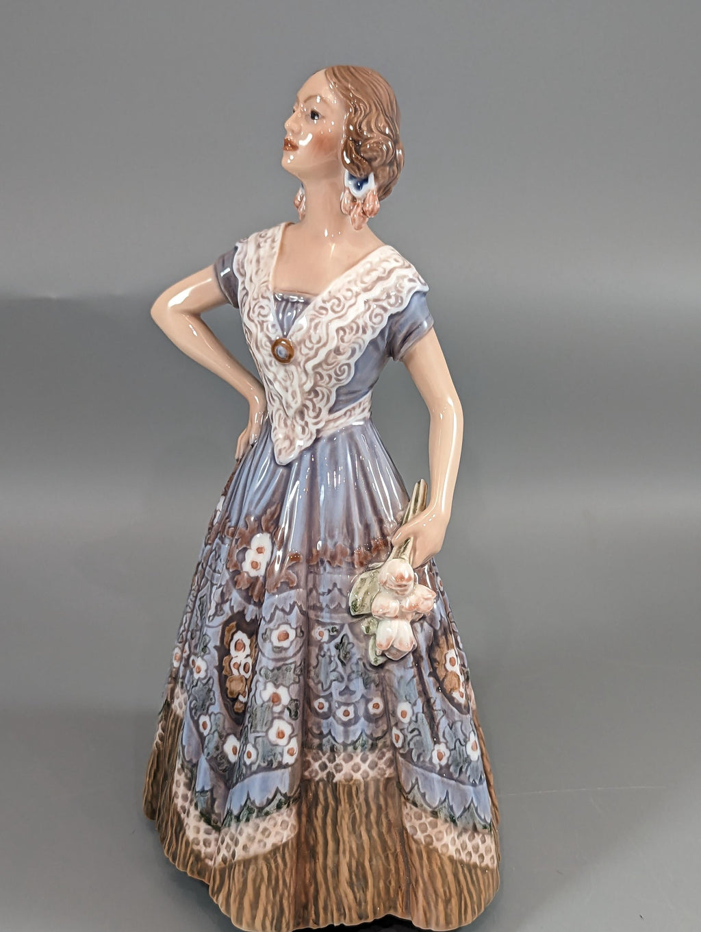Dahl Jensen Antique Porcelain Figurine: Spanish Dancer, Early Blue Design