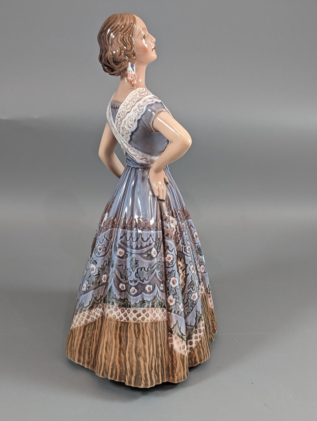 Dahl Jensen Antique Porcelain Figurine: Spanish Dancer, Early Blue Design