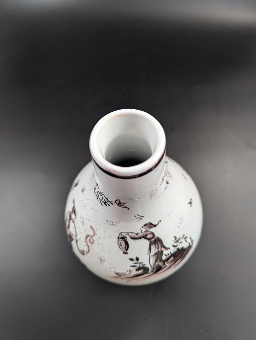 Antique Delft tin-glazed Pottery Vase, mid-18th century.