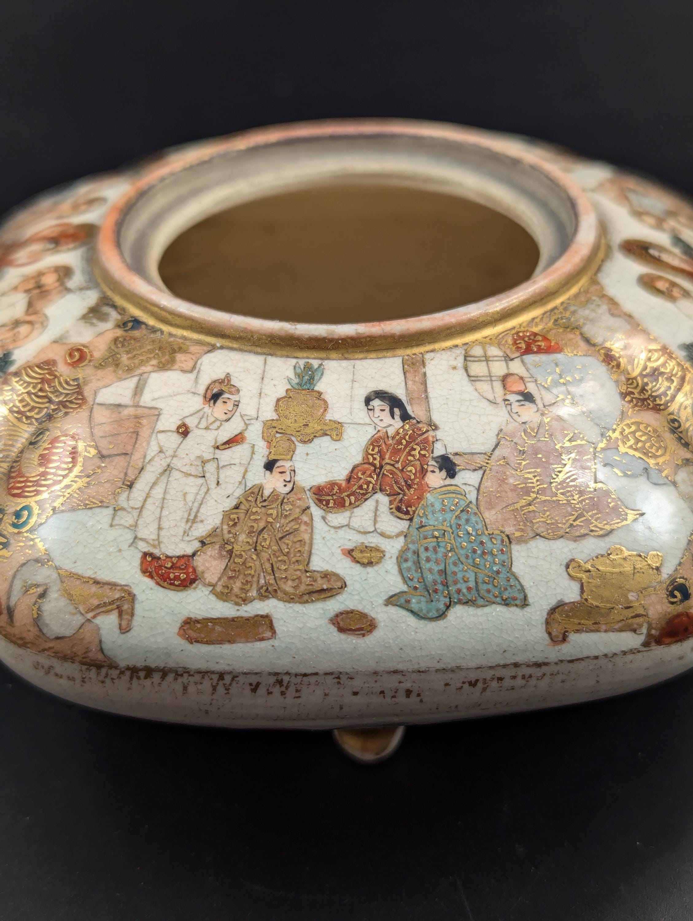 Satsuma Footed Bowl Burner, Japan, c. 1920