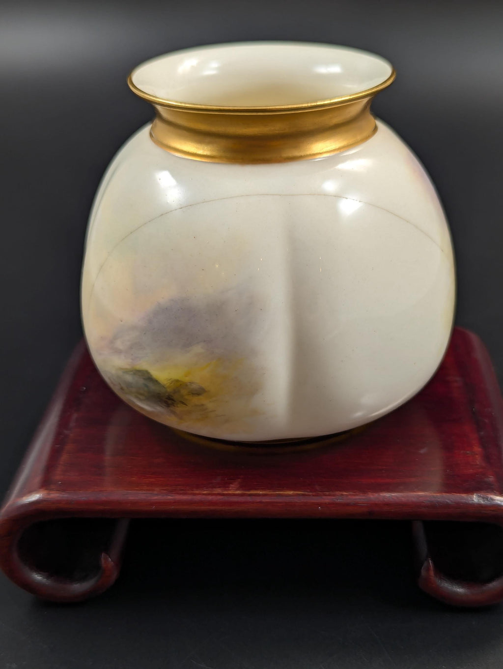 A Pair of Royal Worcester Vases Painted with Highland Cattle by Harry Stinton