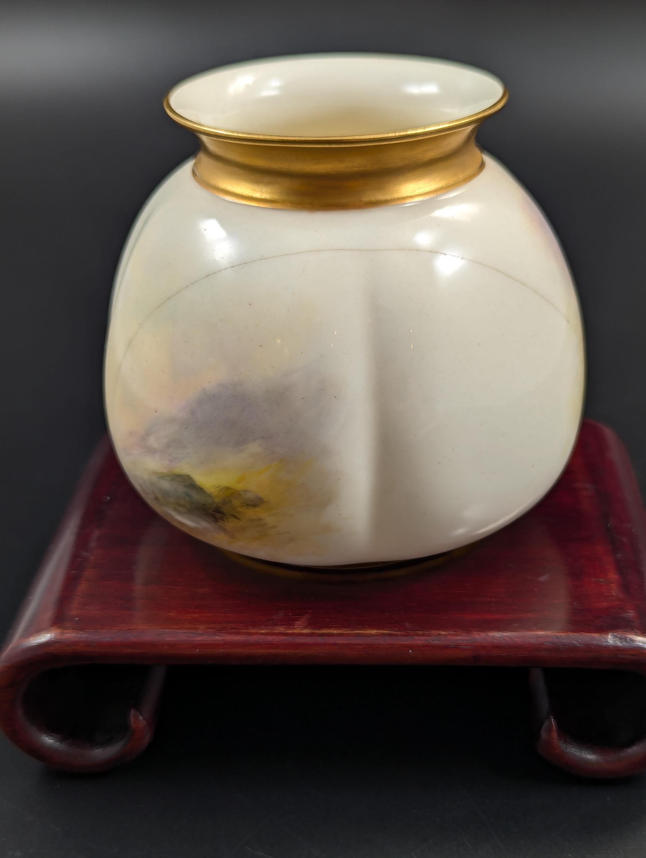 A Pair of Royal Worcester Vases Painted with Highland Cattle by Harry Stinton