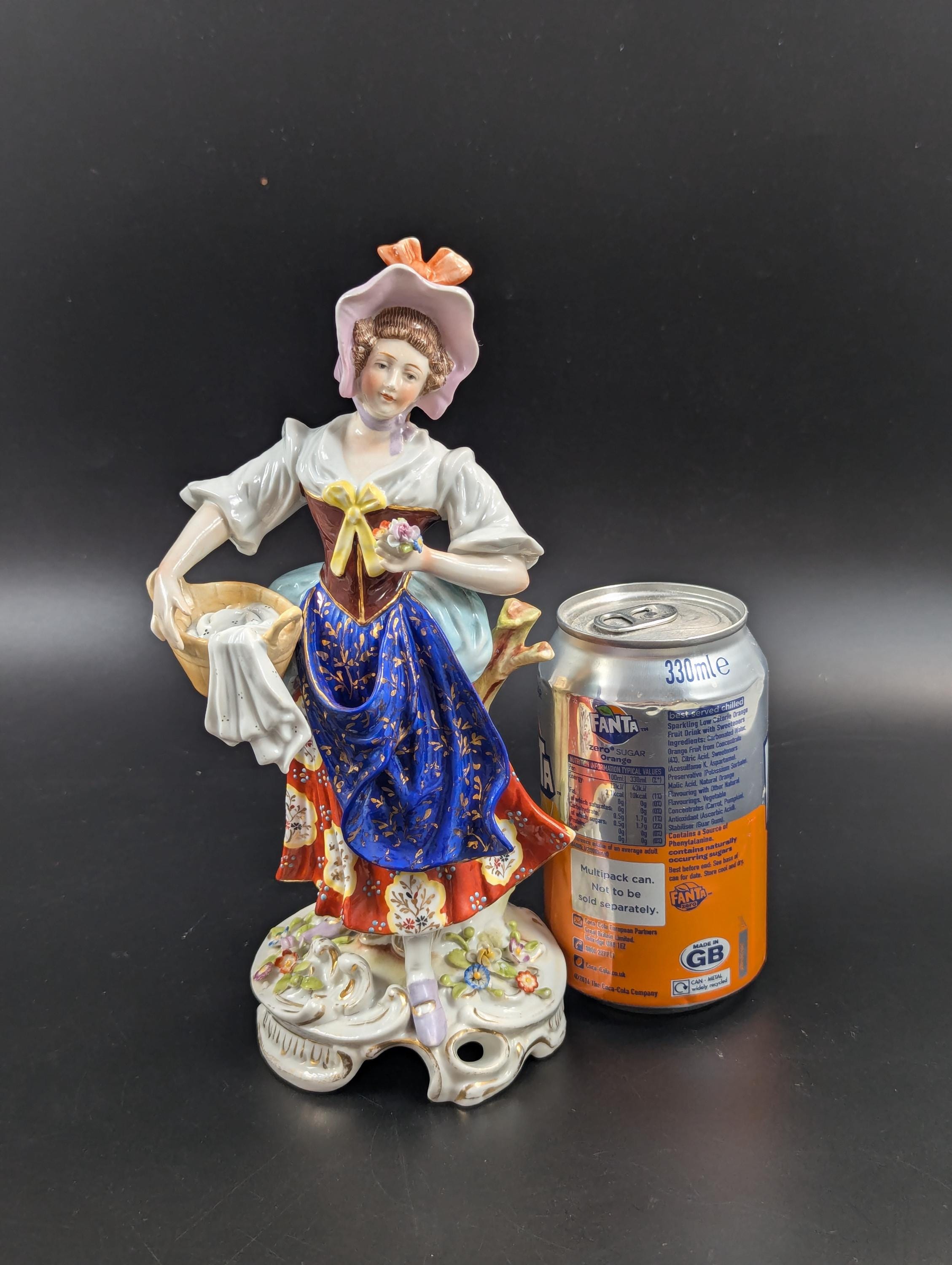 Chelsea Porcelain Figurine of Laundry Woman, c. 1752-1756