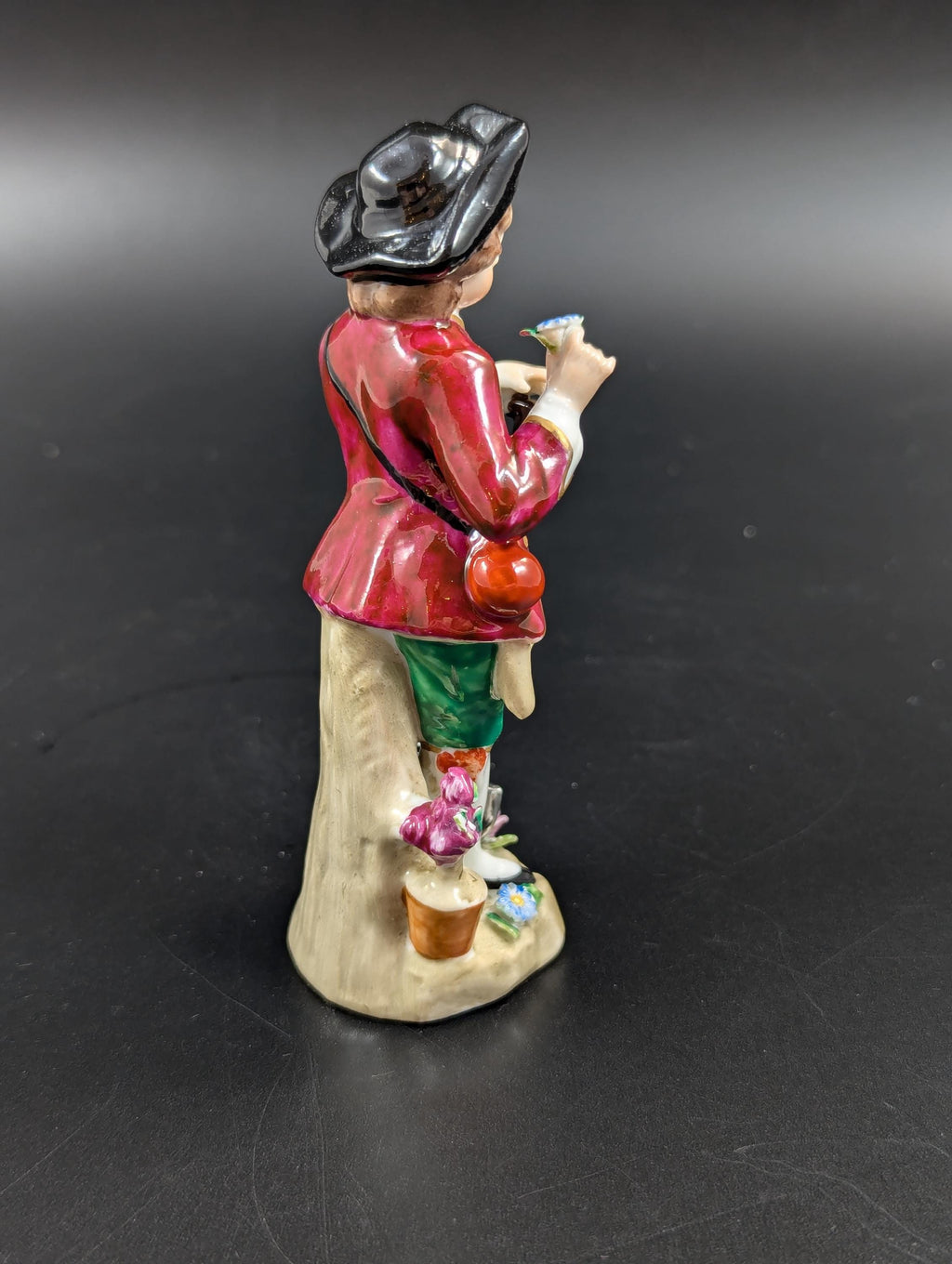 Antique Sitzendorf Porcelain Figurine: Young Gardener, German Decor