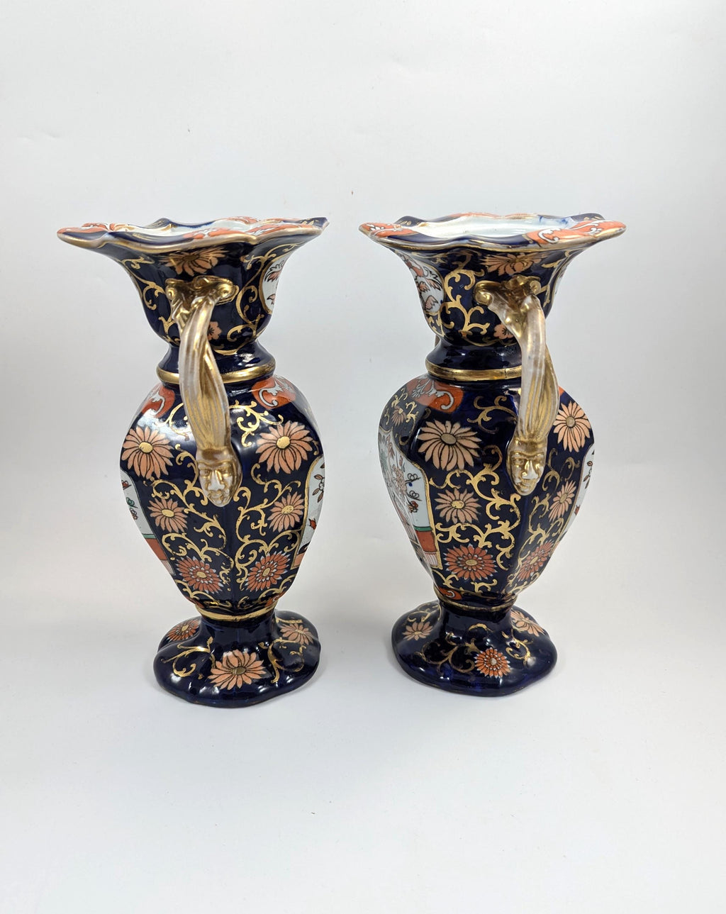 Mason's Ironstone Vases in Rare Shape, circa 1830