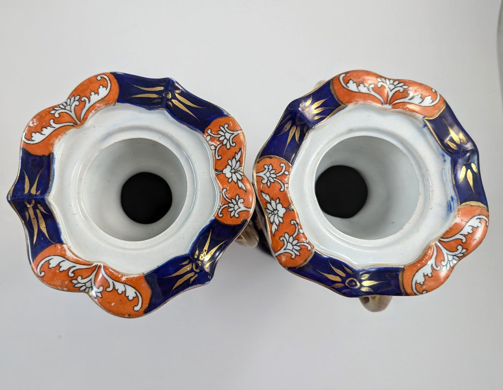 Mason's Ironstone Vases in Rare Shape, circa 1830