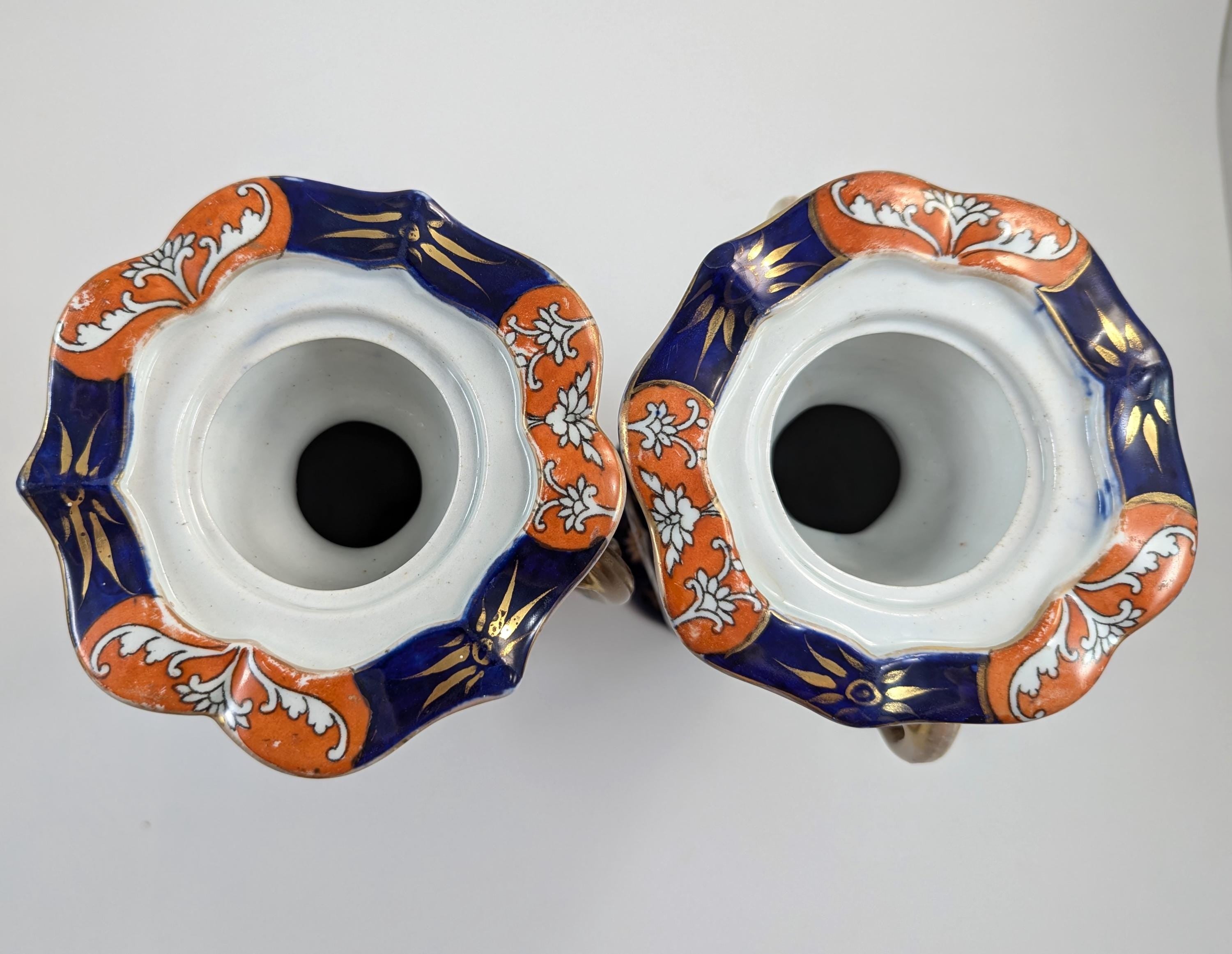 Mason's Ironstone Vases in Rare Shape, circa 1830