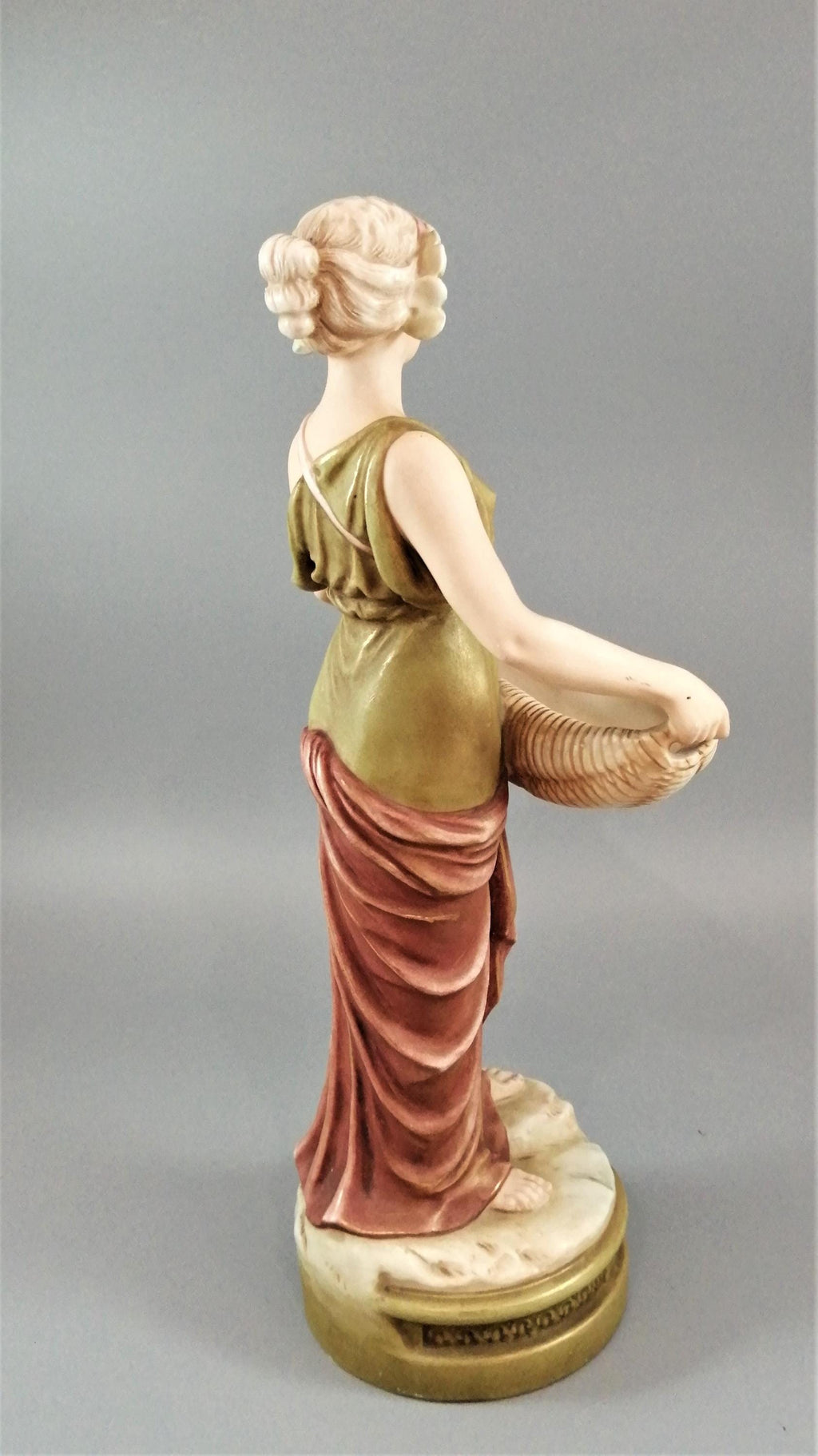 Antique Royal Dux Porcelain Art Nouveau Figurine of a Young Woman, c. 1912