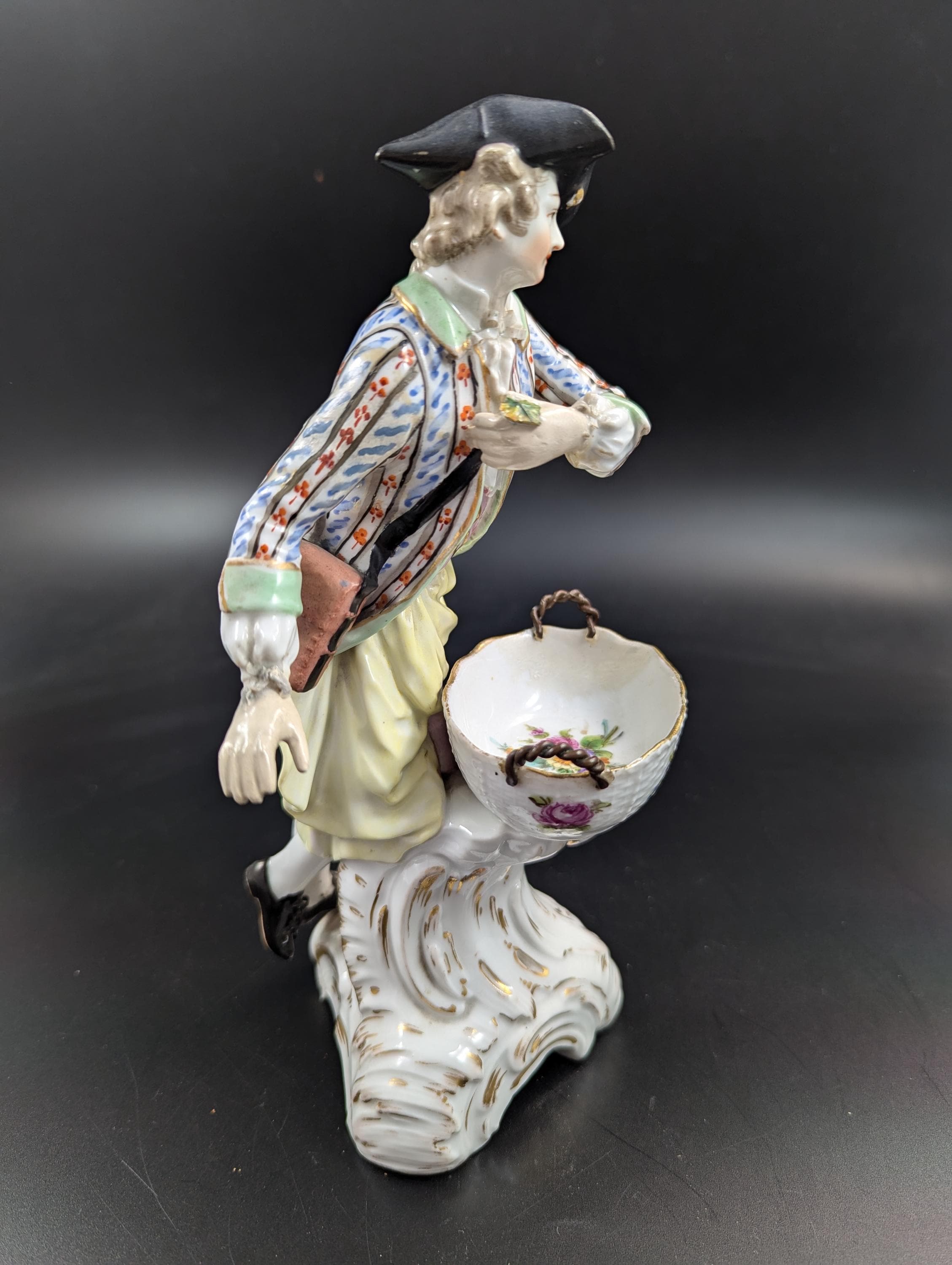 KPM Porcelain Figurine: Rococo Man with Sweetmeat Basket, c. 1790