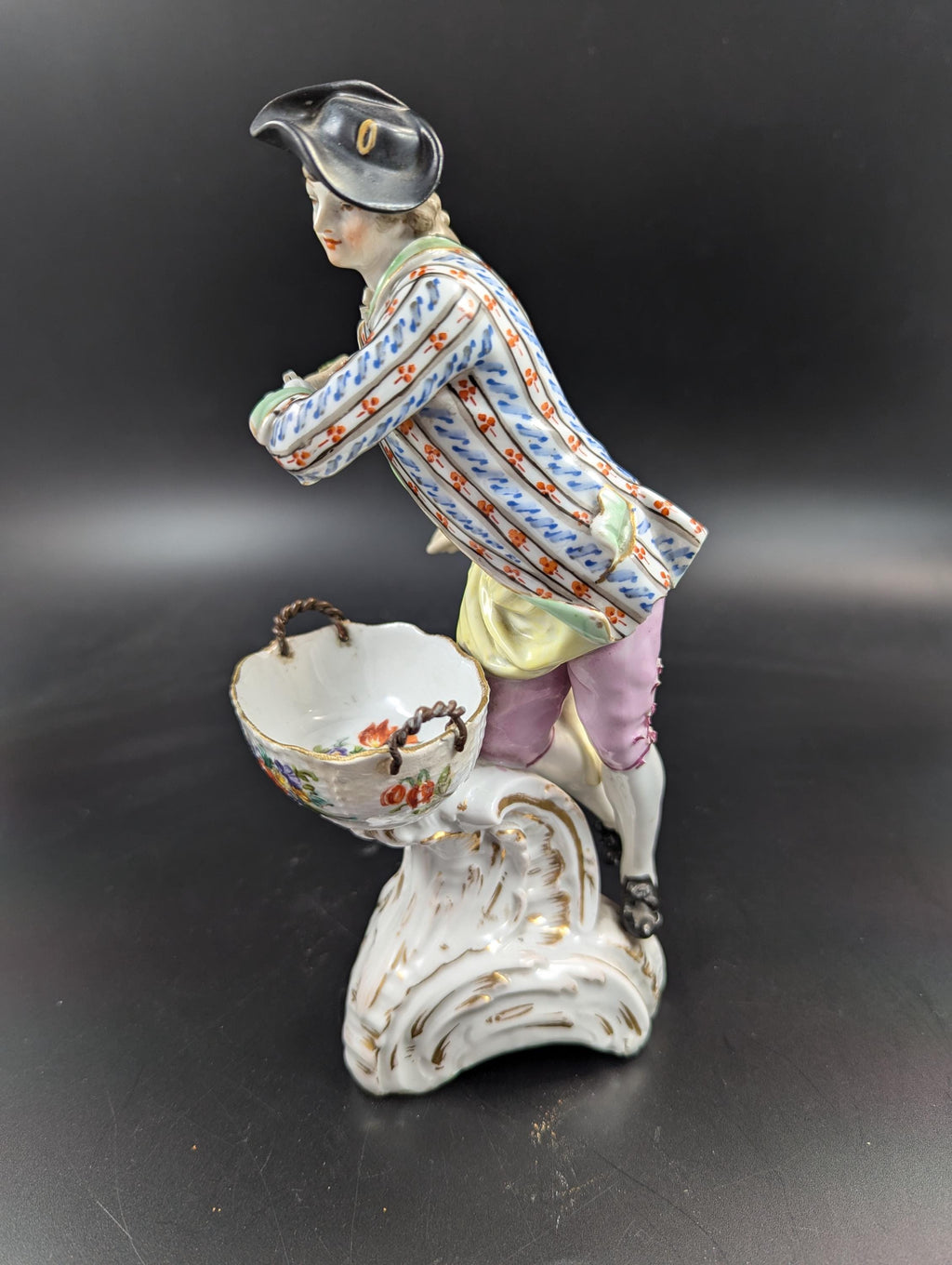 KPM Porcelain Figurine: Rococo Man with Sweetmeat Basket, c. 1790
