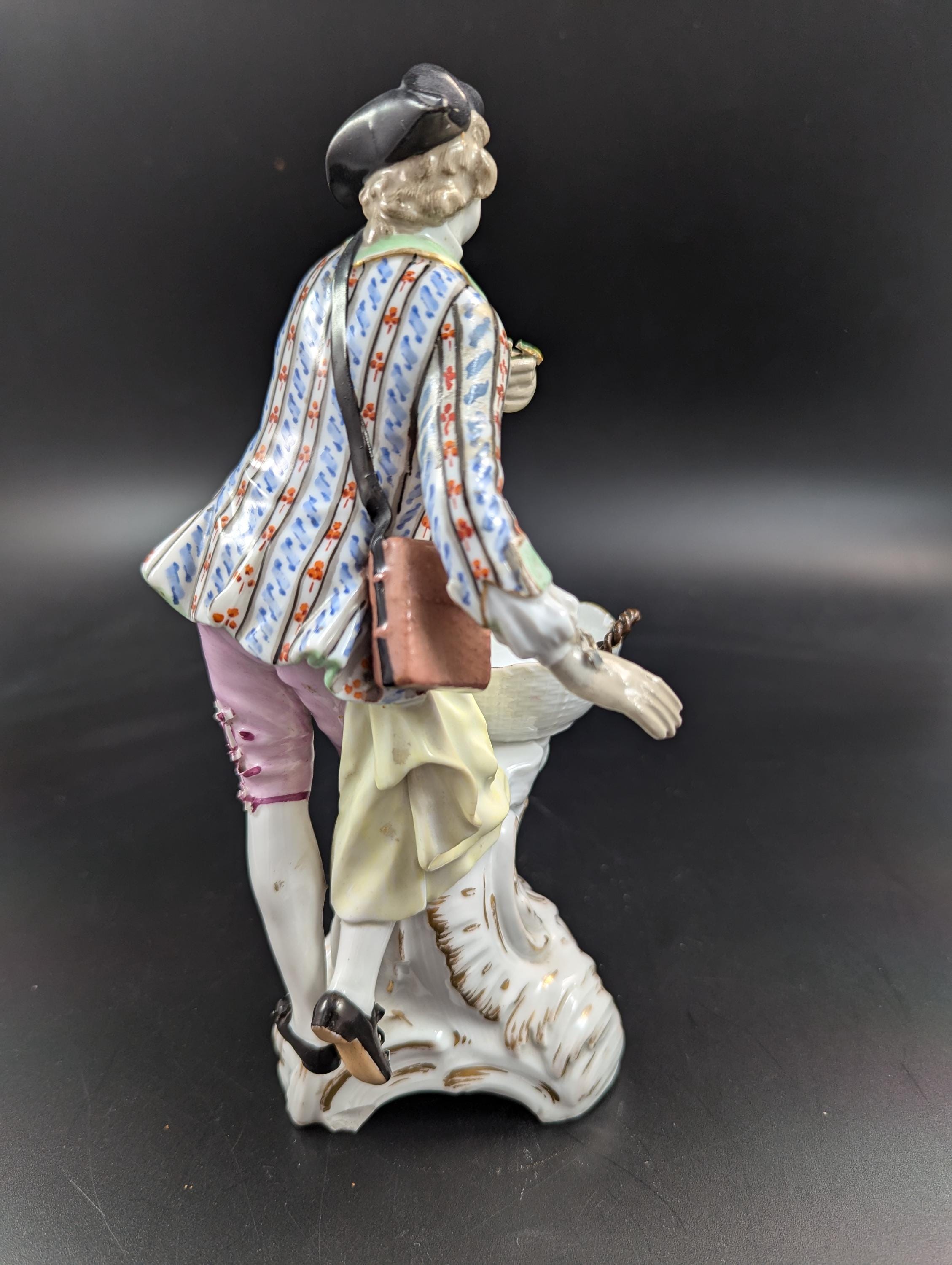 KPM Porcelain Figurine: Rococo Man with Sweetmeat Basket, c. 1790