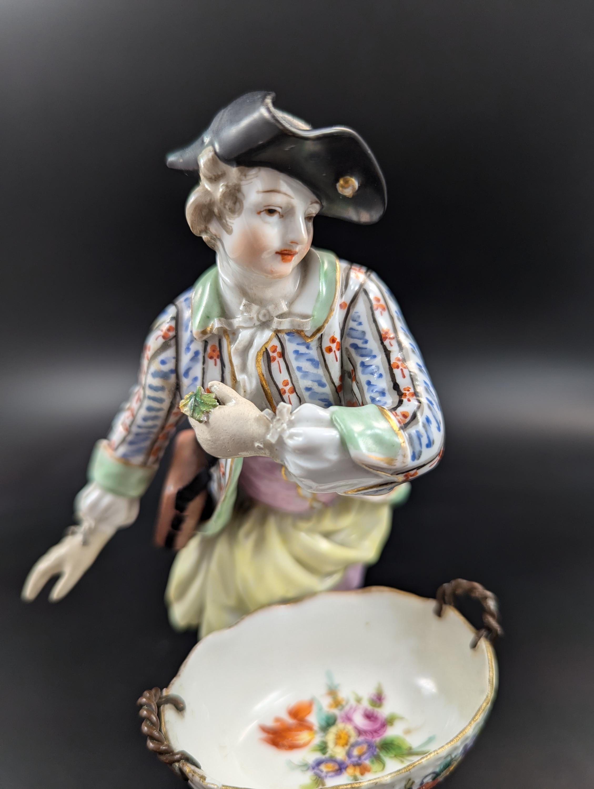 KPM Porcelain Figurine: Rococo Man with Sweetmeat Basket, c. 1790