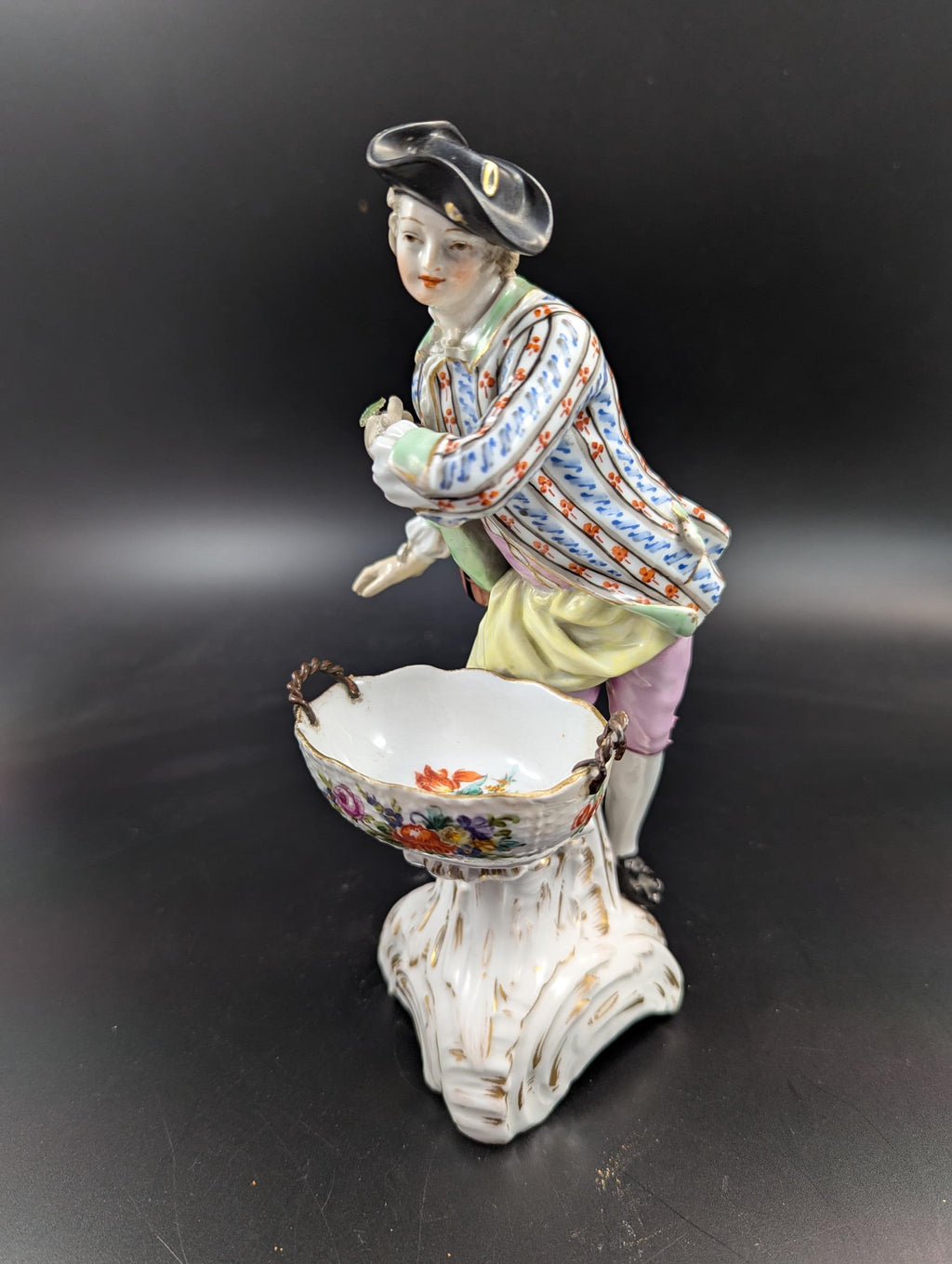 KPM Porcelain Figurine: Rococo Man with Sweetmeat Basket, c. 1790
