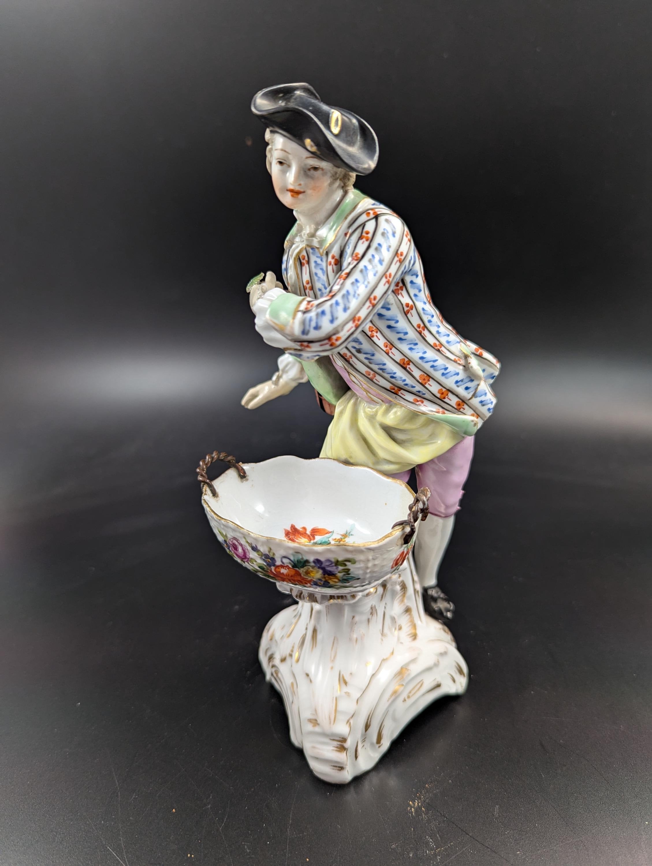KPM Porcelain Figurine: Rococo Man with Sweetmeat Basket, c. 1790