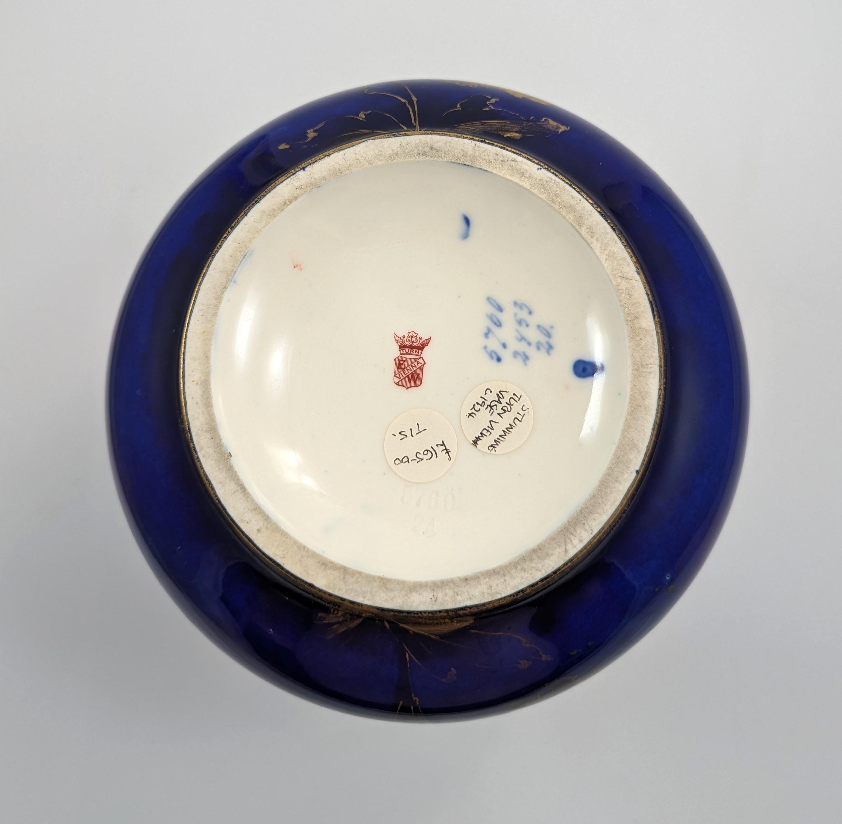 Antique Porcelain Blue Vase by Ernst Wahliss, Vienna, c. 1894-1900