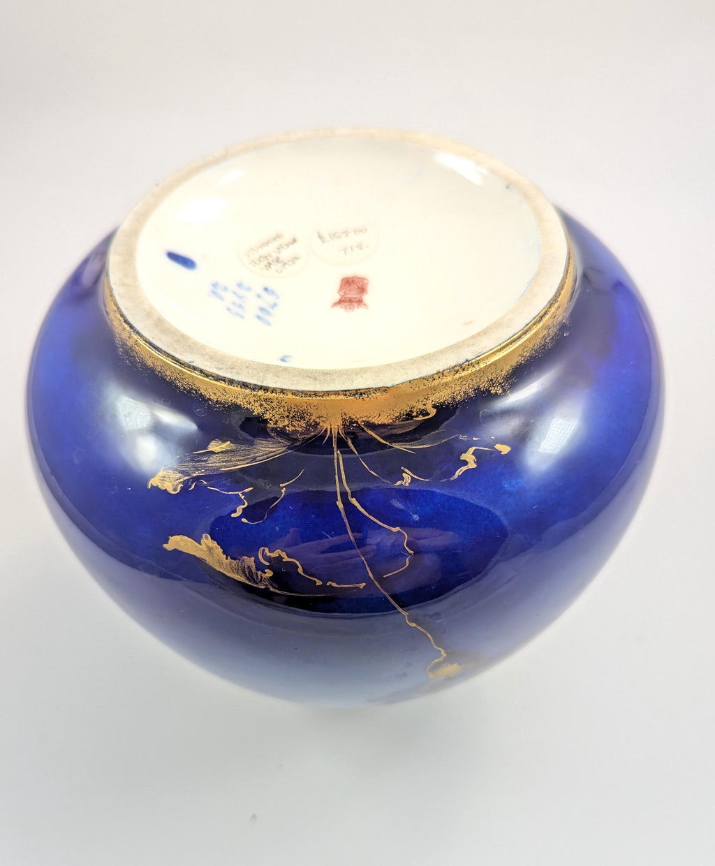 Antique Porcelain Blue Vase by Ernst Wahliss, Vienna, c. 1894-1900
