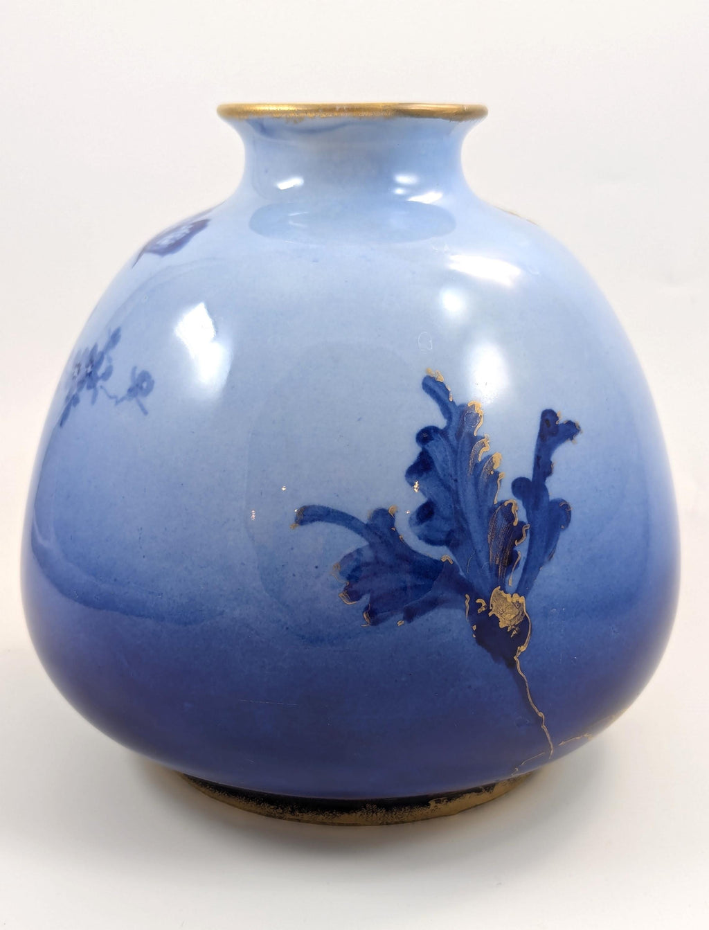 Antique Porcelain Blue Vase by Ernst Wahliss, Vienna, c. 1894-1900