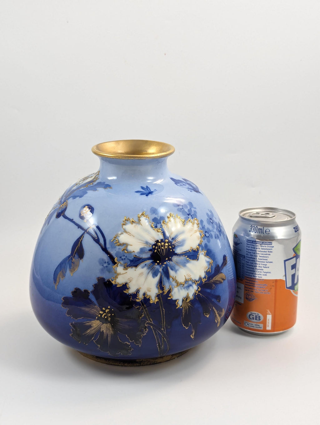 Antique Porcelain Blue Vase by Ernst Wahliss, Vienna, c. 1894-1900