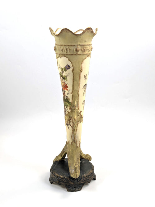 Antique Ernst Wahliss Porcelain Cornucopia Vase, c. 1897.