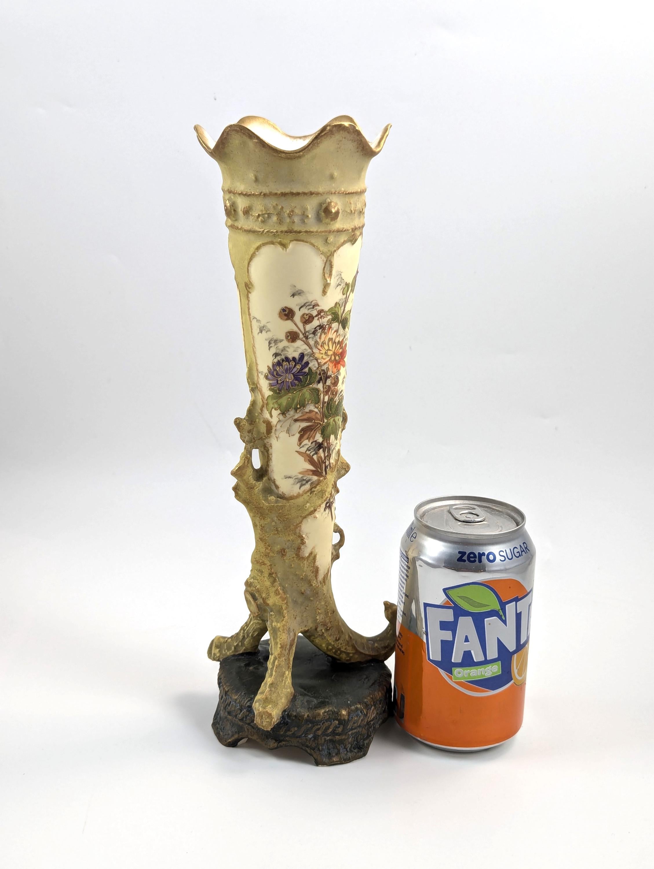 Antique Ernst Wahliss Porcelain Cornucopia Vase, c. 1897.