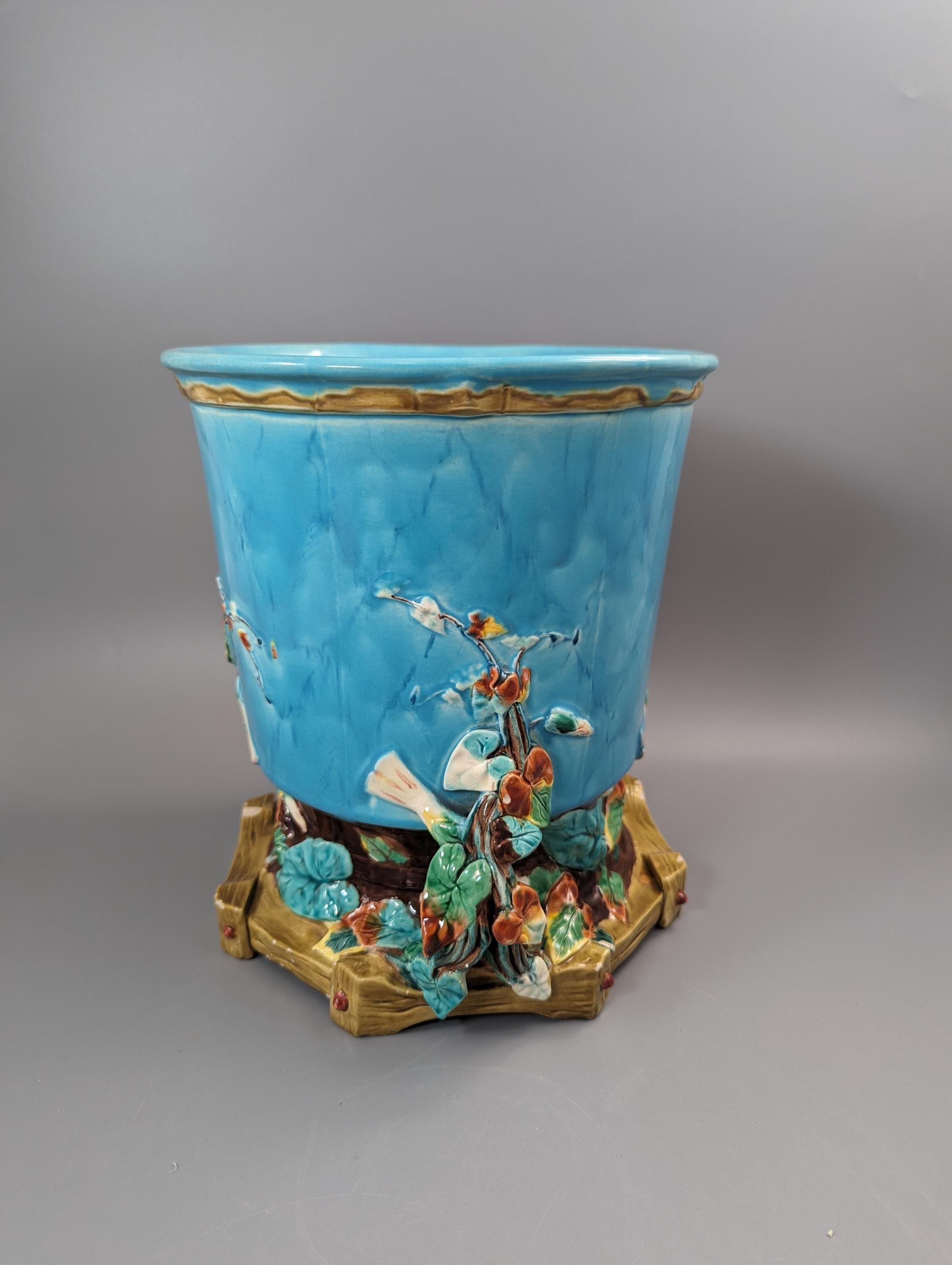 Rare Majolica Jardiniere Planter by Royal Worcester, c. 1876