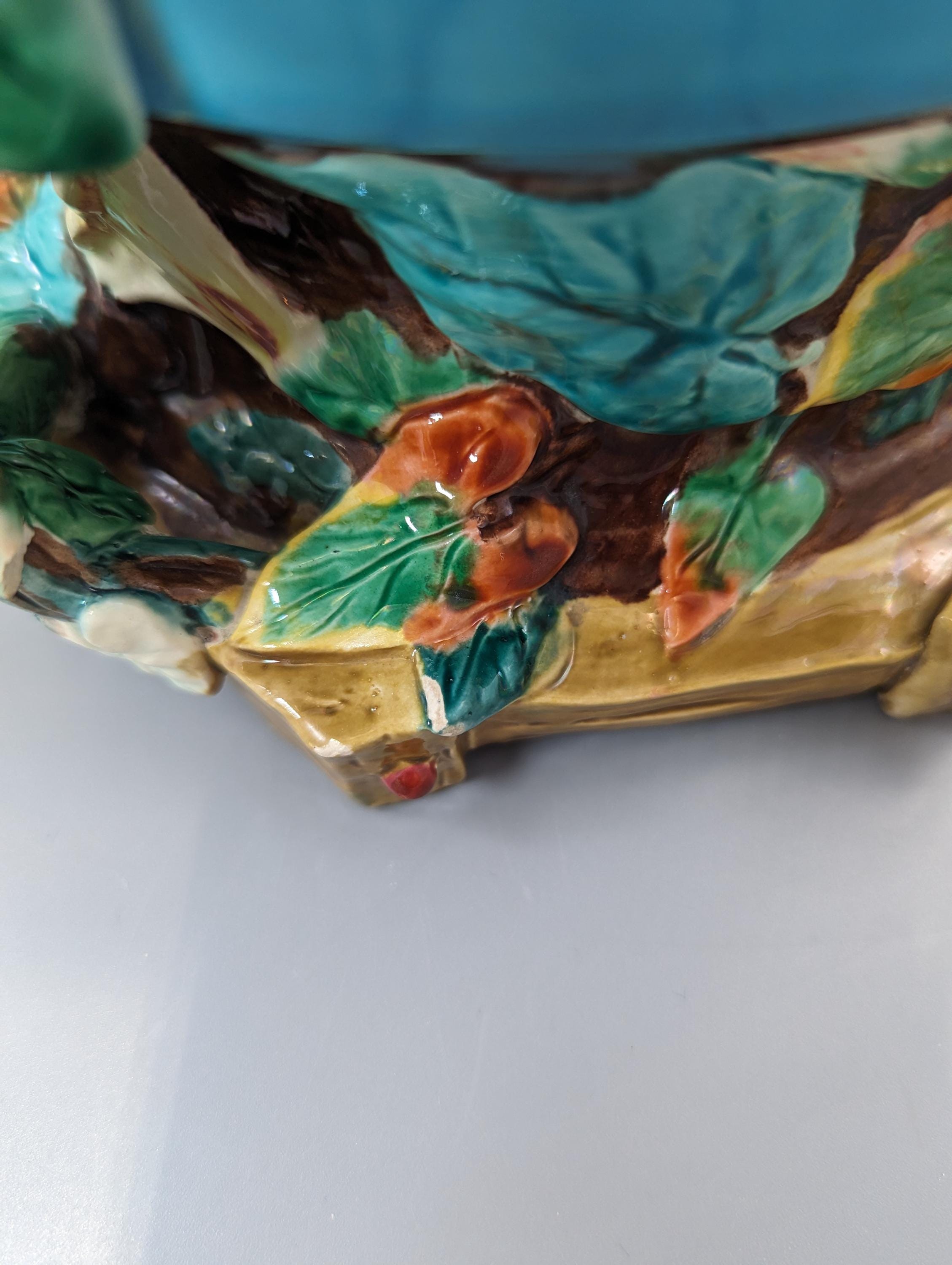 Rare Majolica Jardiniere Planter by Royal Worcester, c. 1876