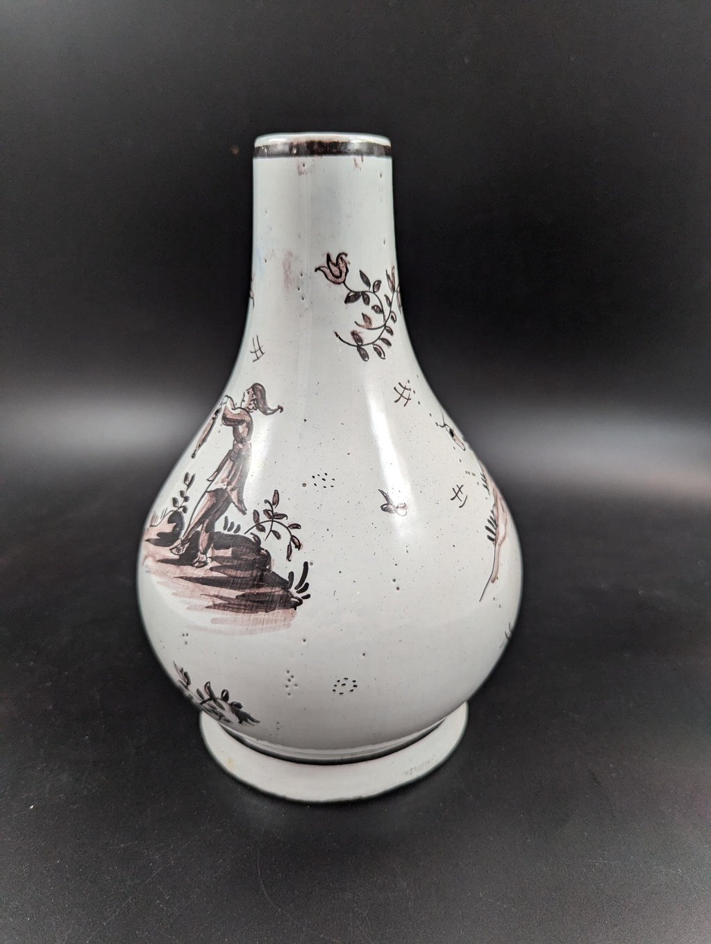 Antique Delft tin-glazed Pottery Vase, mid-18th century.