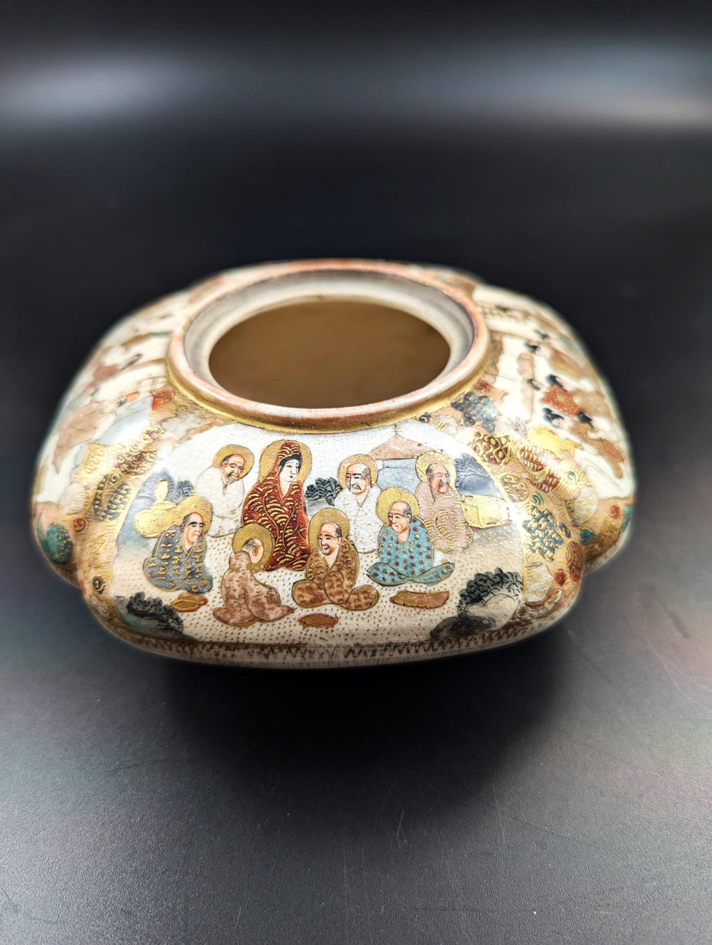 Satsuma Footed Bowl Burner, Japan, c. 1920