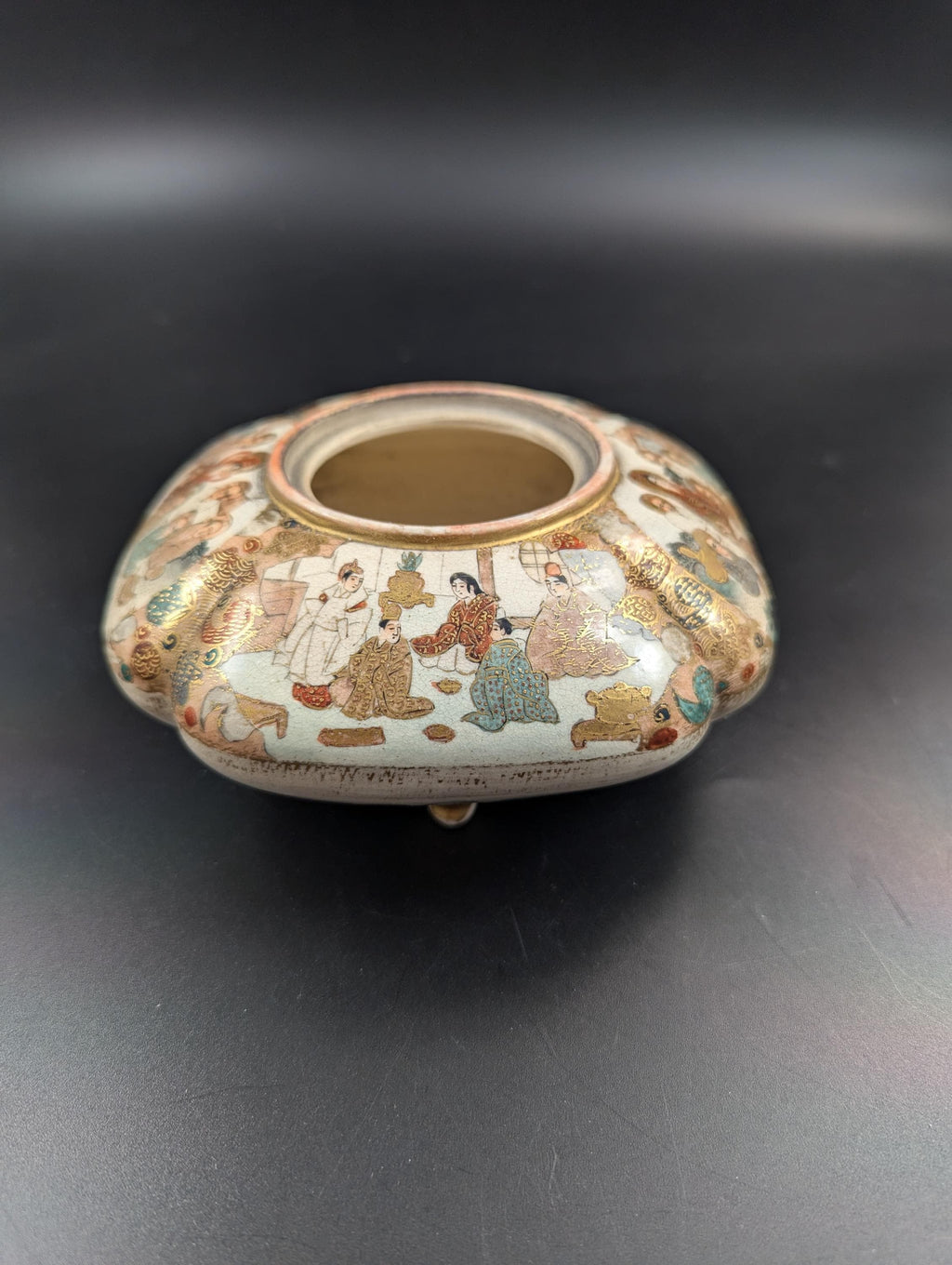 Satsuma Footed Bowl Burner, Japan, c. 1920