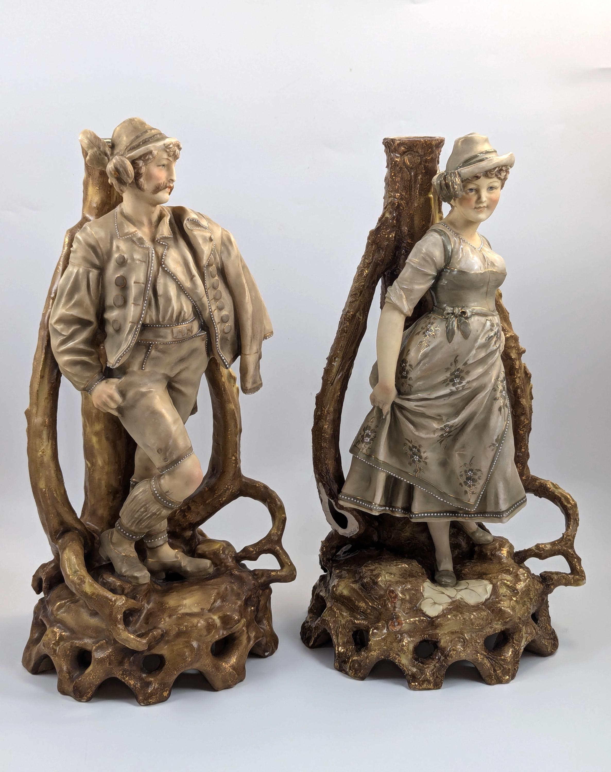 Antique Porcelain Figurines, Bohemian School, 19th Century