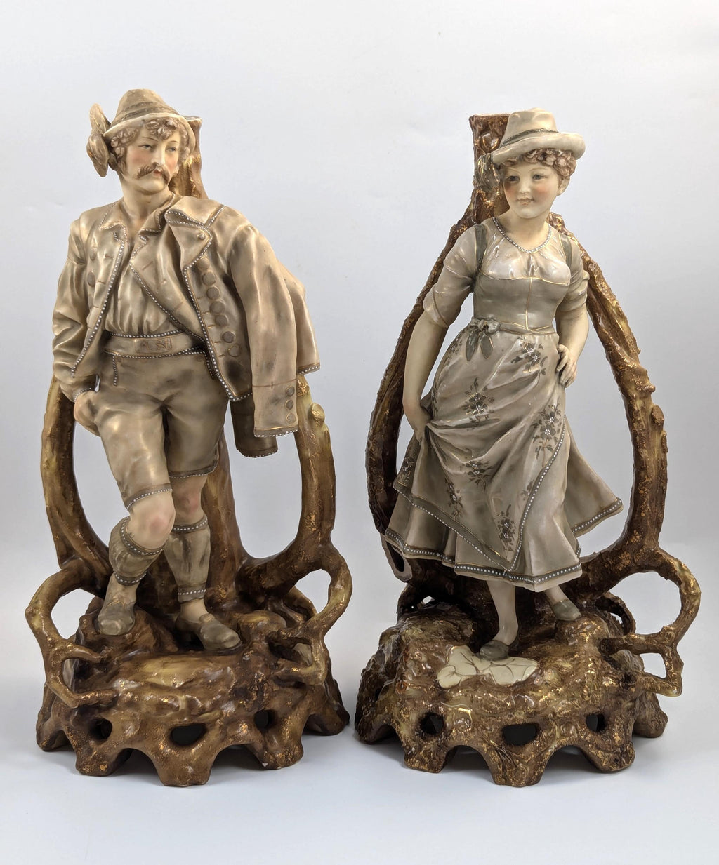 Antique Porcelain Figurines, Bohemian School, 19th Century